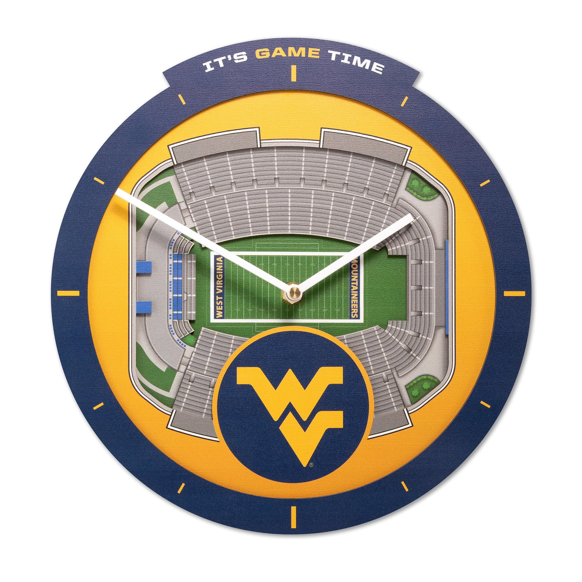 IDNA West Virginia Mountaineers StadiumView 3D Wall Clock