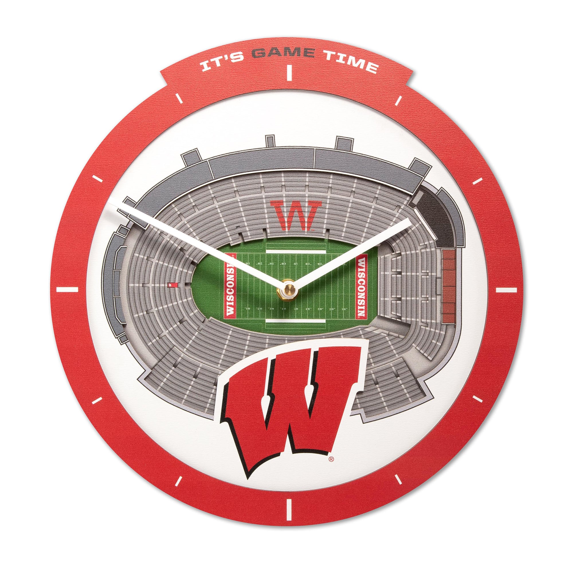 IDNA Wisconsin Badgers StadiumView 3D Wall Clock