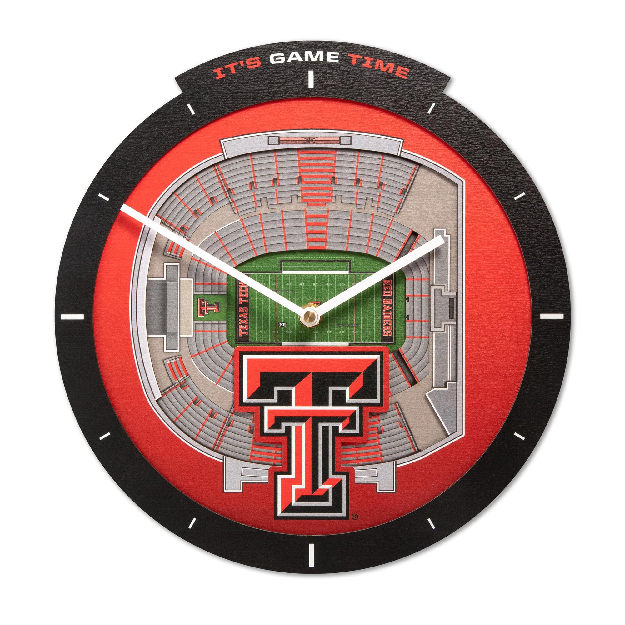 IDNA Texas Tech Red Raiders StadiumView 3D Wall Clock