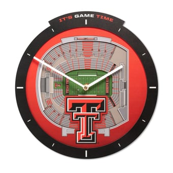 IDNA Texas Tech Red Raiders StadiumView 3D Wall Clock