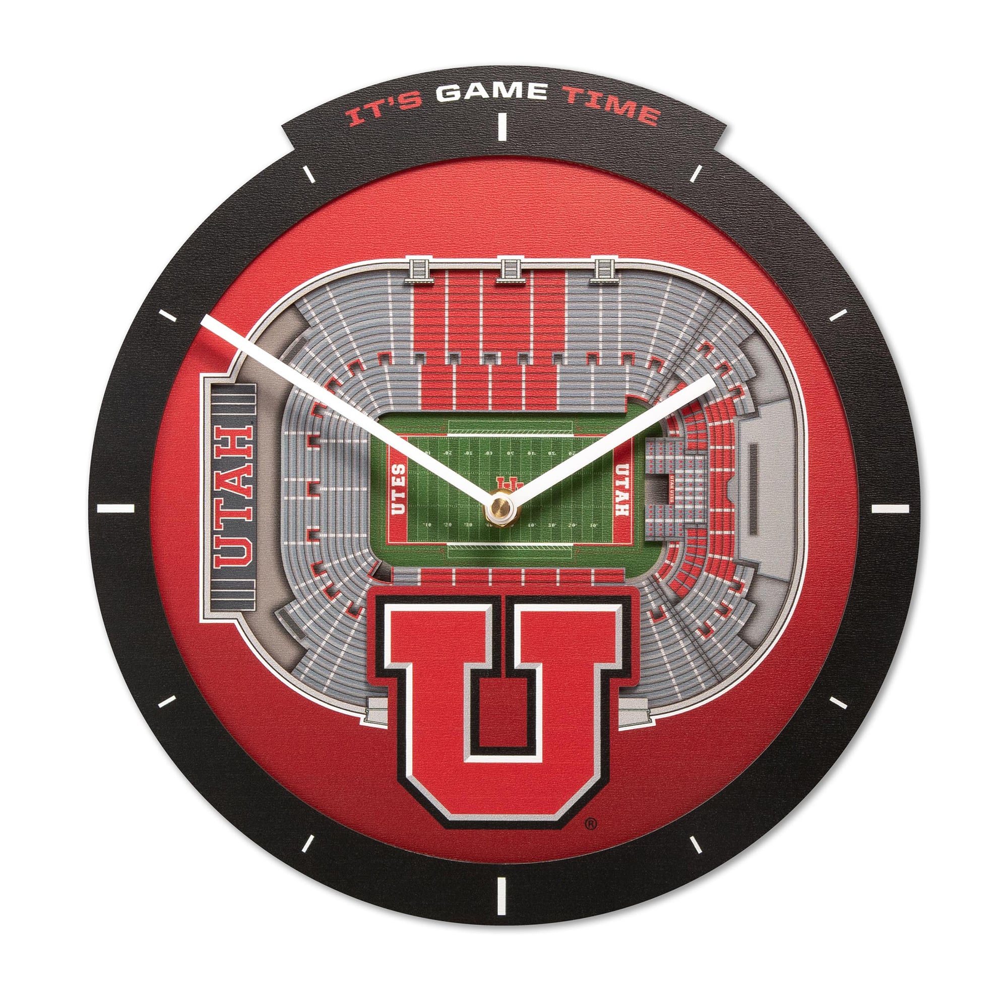 IDNA Utah Utes StadiumView 3D Wall Clock