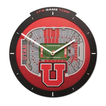 IDNA Utah Utes StadiumView 3D Wall Clock