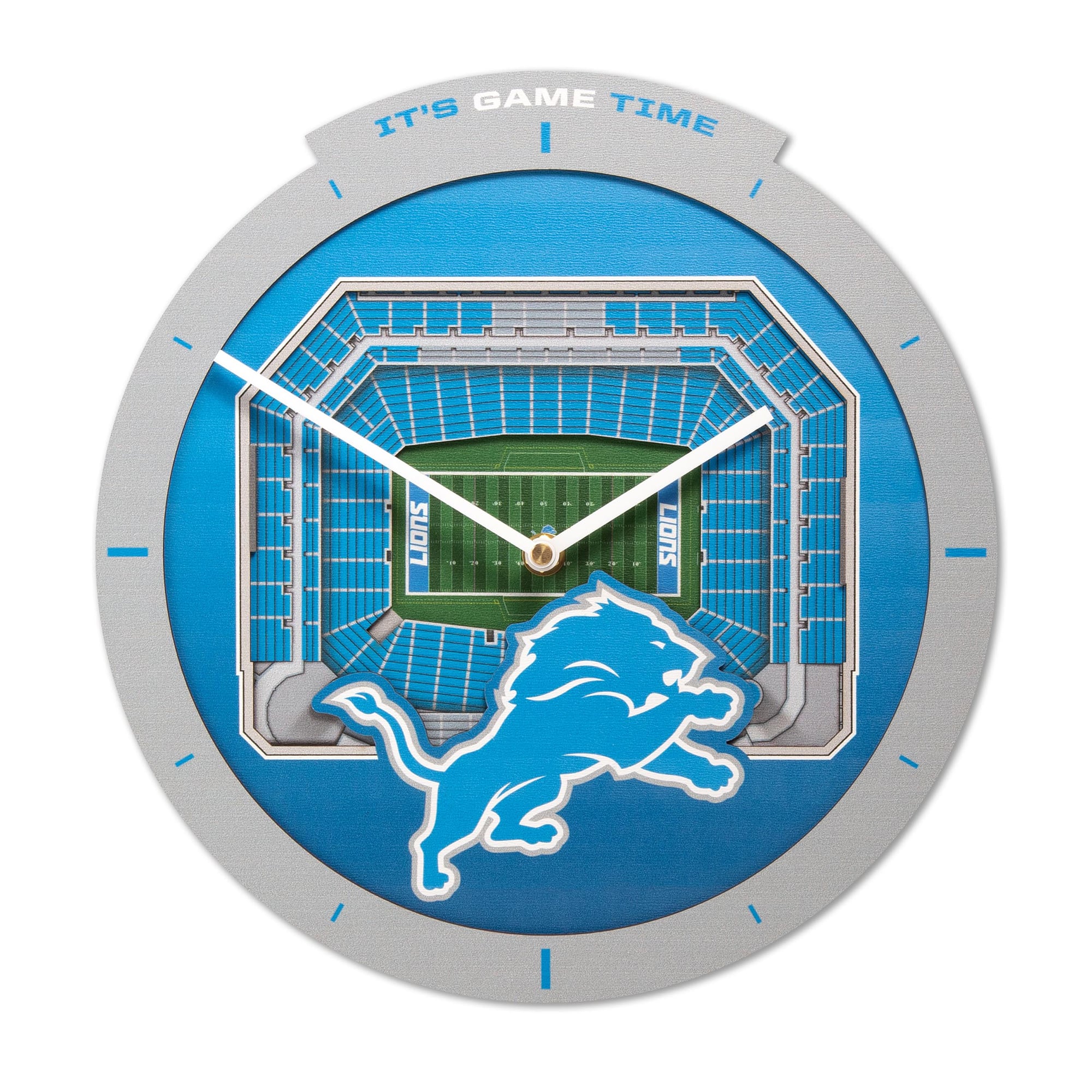 IDNA Detroit Lions StadiumView 3D Wall Clock