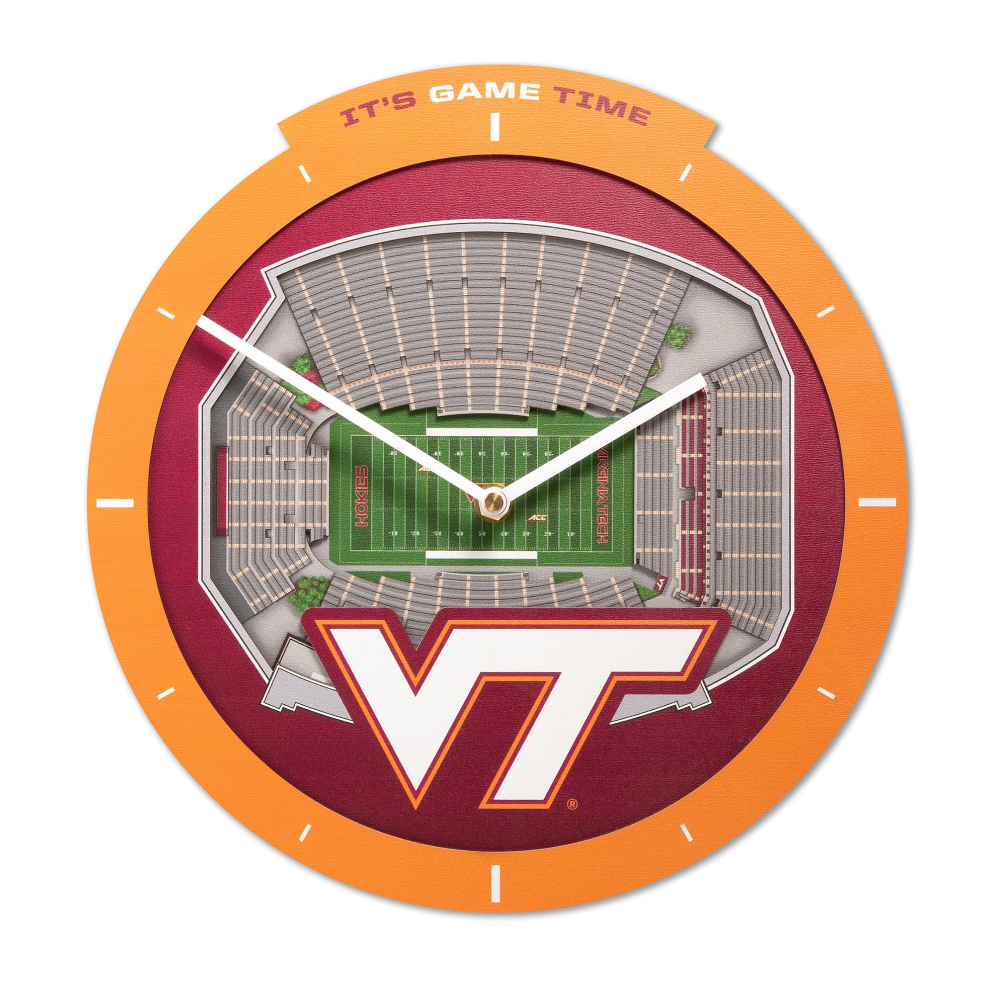 IDNA Virginia Tech Hokies StadiumView 3D Wall Clock