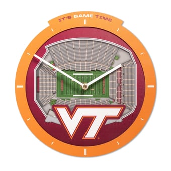 IDNA Virginia Tech Hokies StadiumView 3D Wall Clock