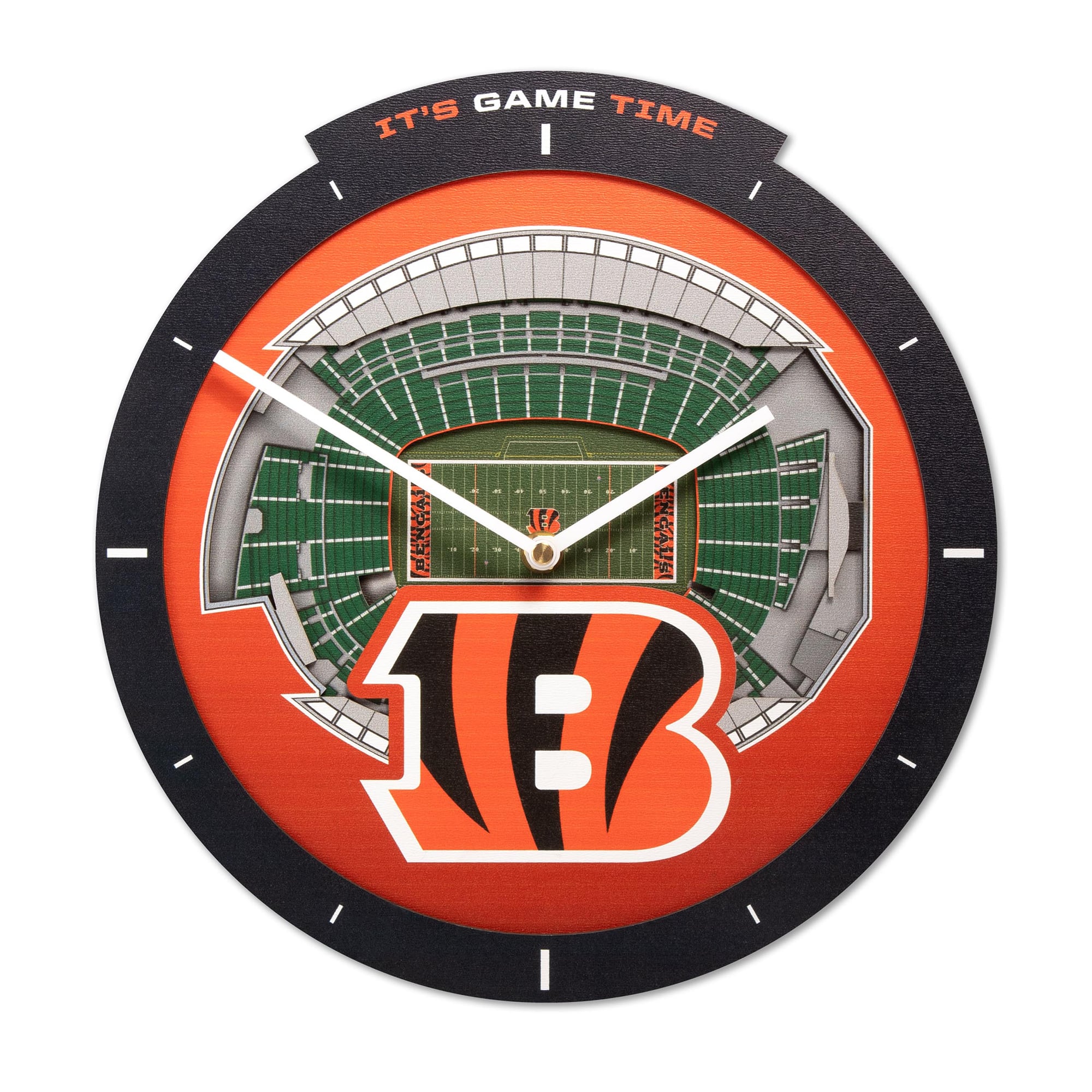 IDNA Cincinnati Bengals StadiumView 3D Wall Clock