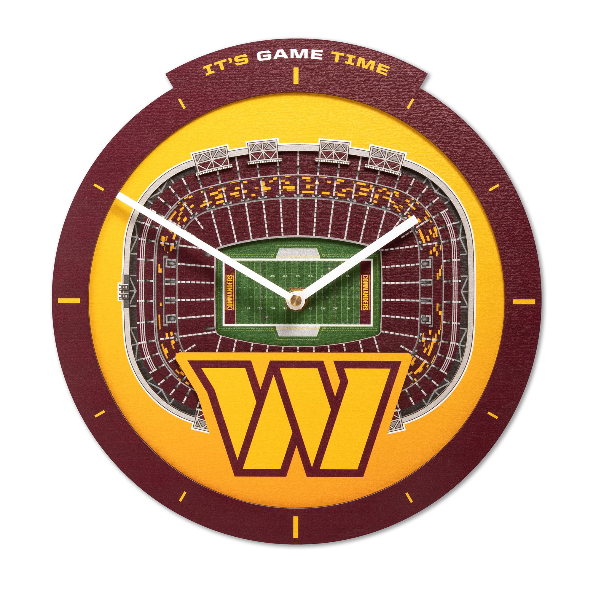 IDNA Washington Commanders StadiumView 3D Wall Clock