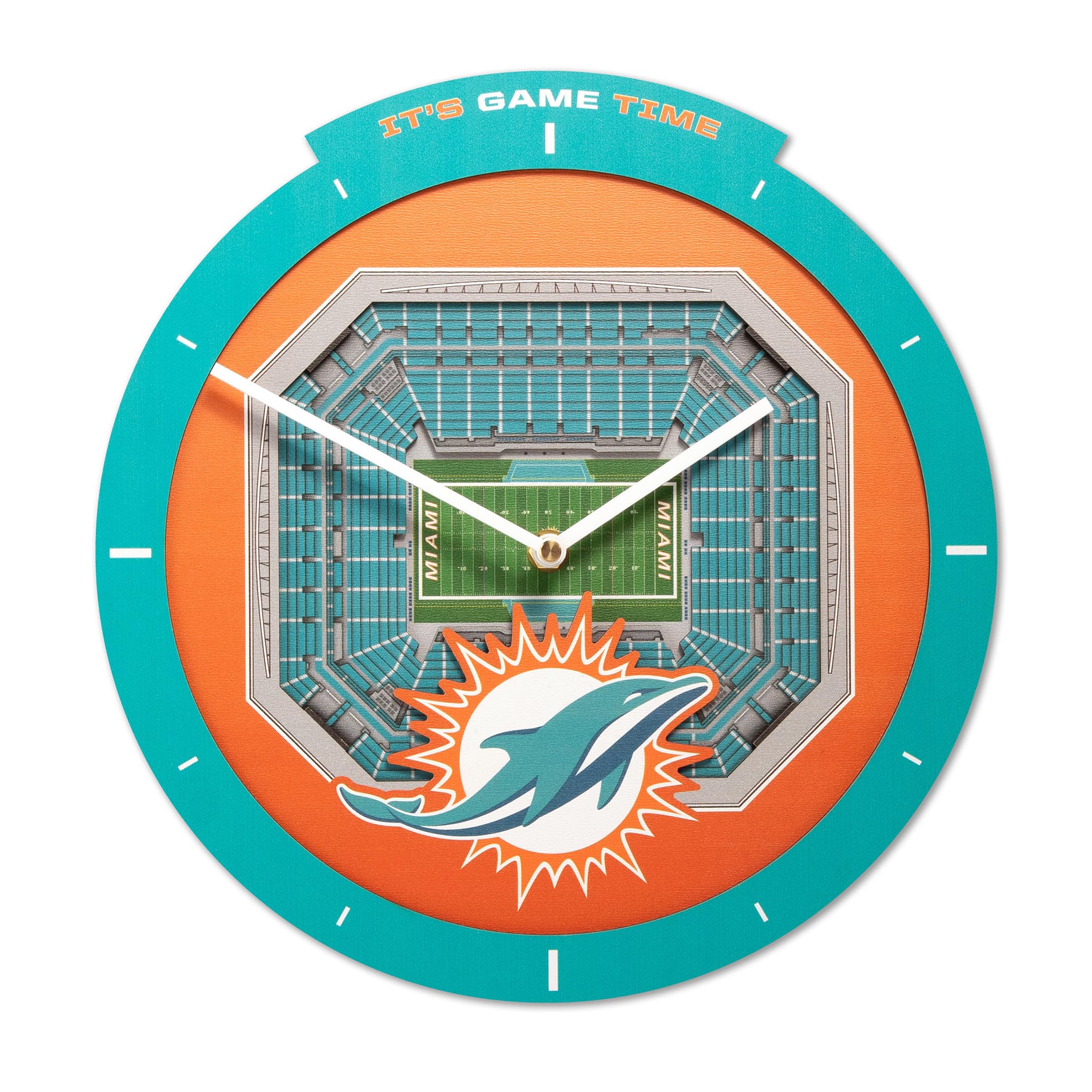 IDNA Miami Dolphins StadiumView 3D Wall Clock