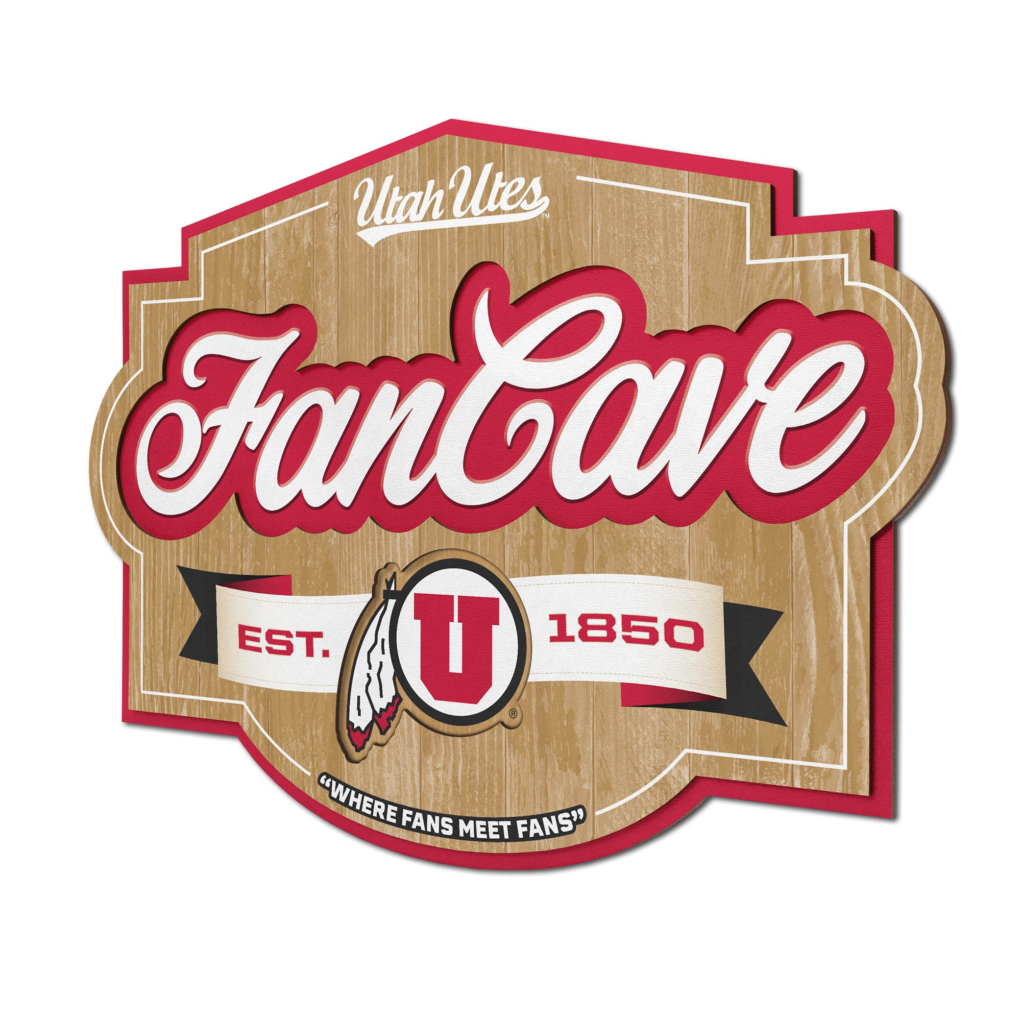 IDNA Utah Utes 12.5" x 17" Fan Cave Sign