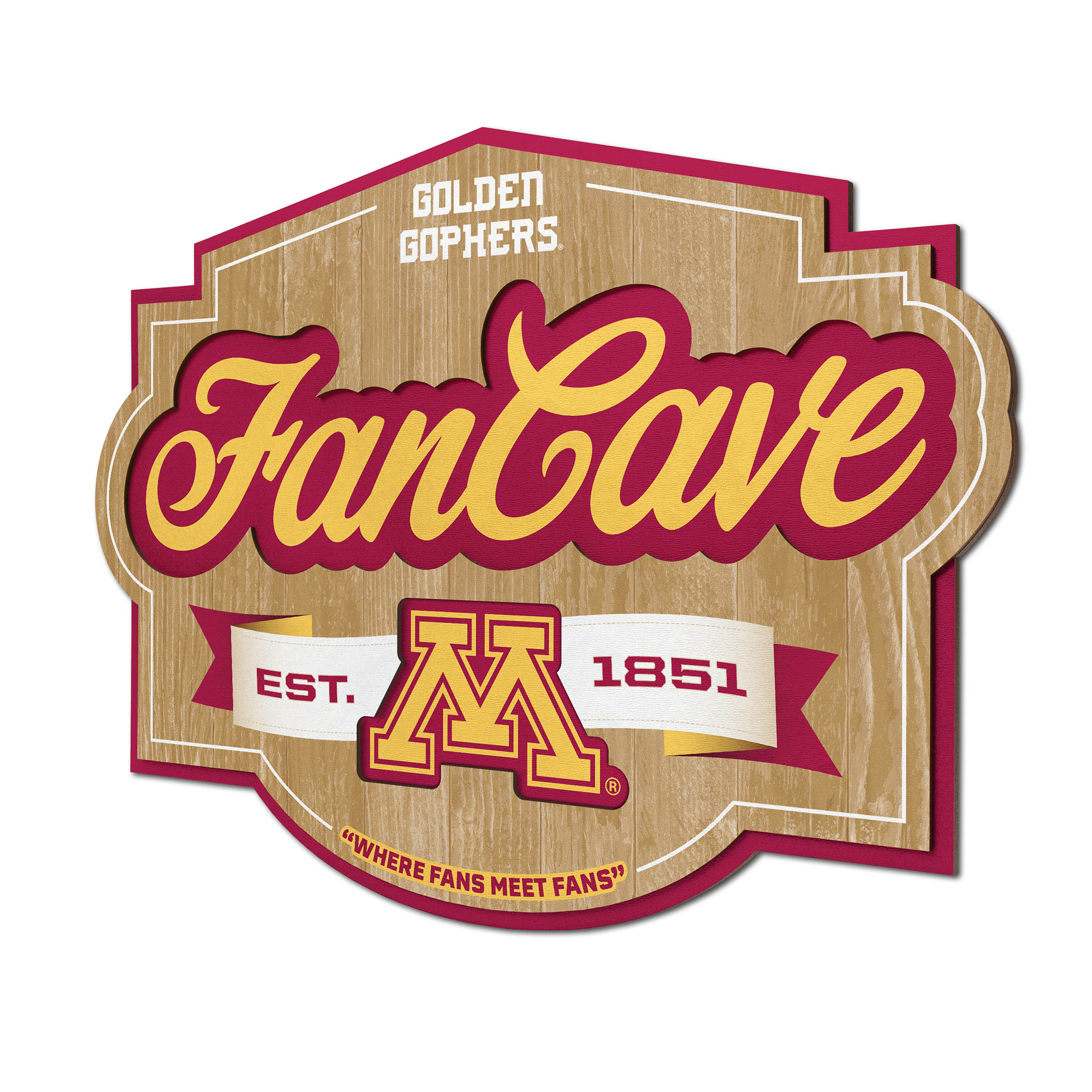 Fanpoint Minnesota Golden Gophers 12.5" x 17" Fan Cave Sign