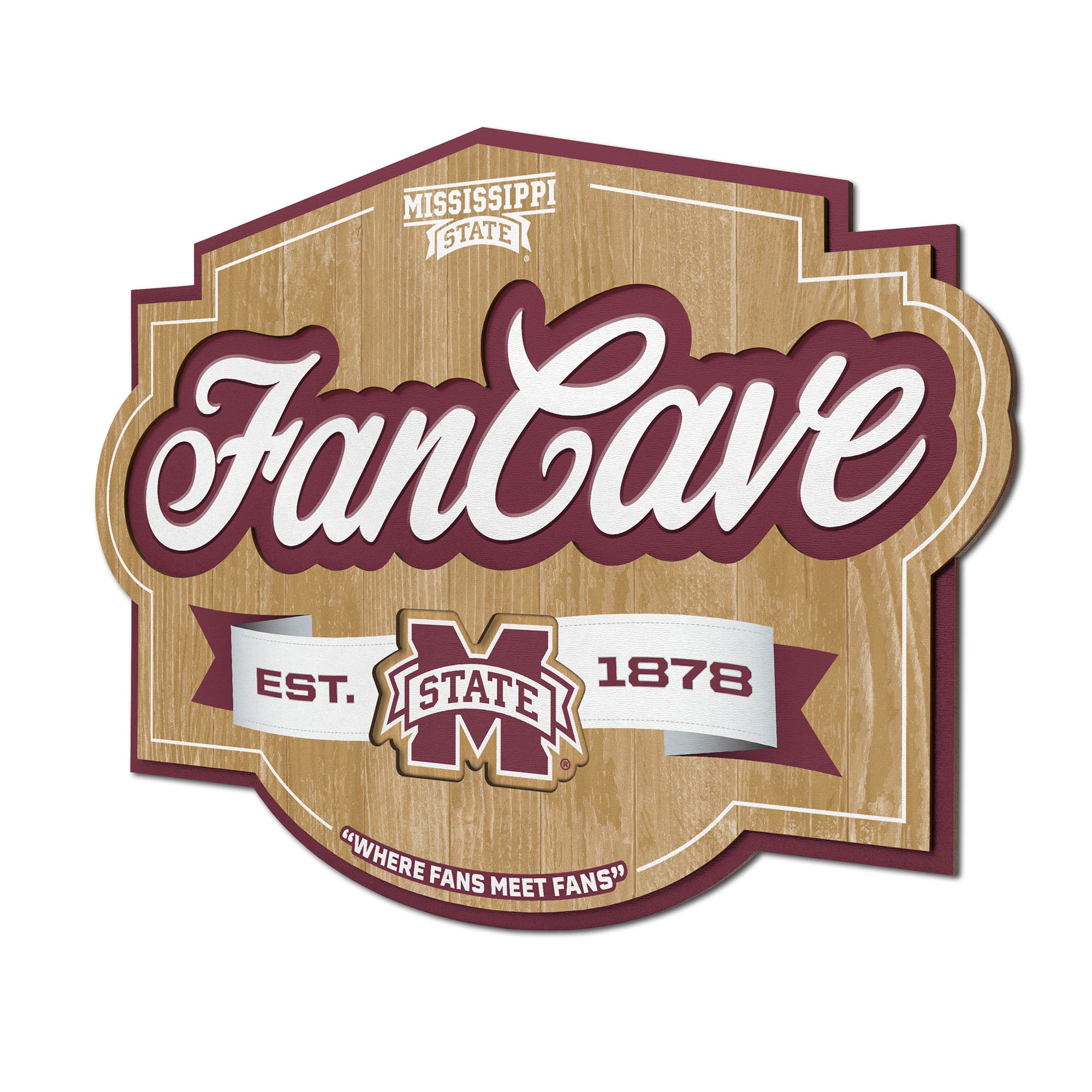 IDNA Mississippi State Bulldogs 12.5" x 17" Fan Cave Sign