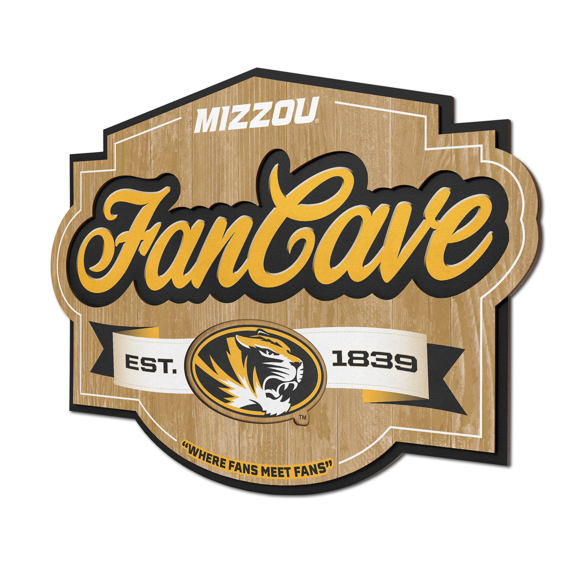 Fanpoint Missouri Tigers 12.5" x 17" Fan Cave Sign