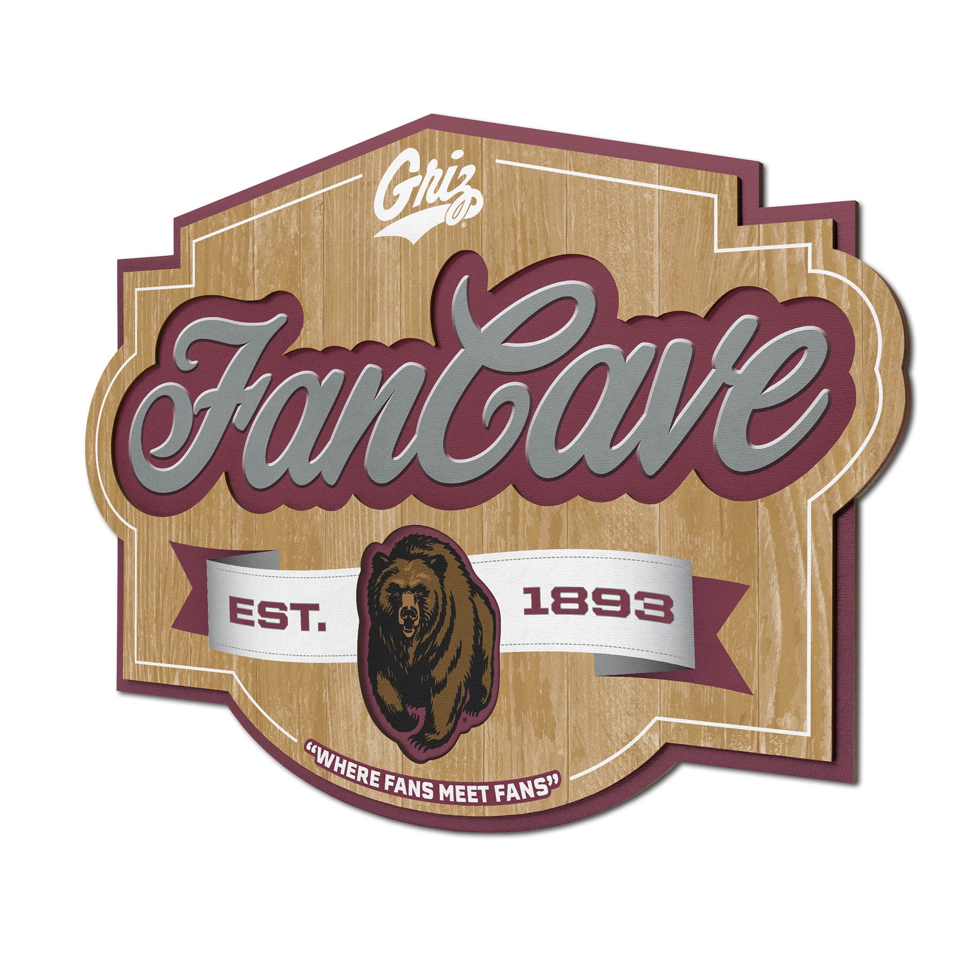 IDNA Montana Grizzlies 12.5" x 17" Fan Cave Sign