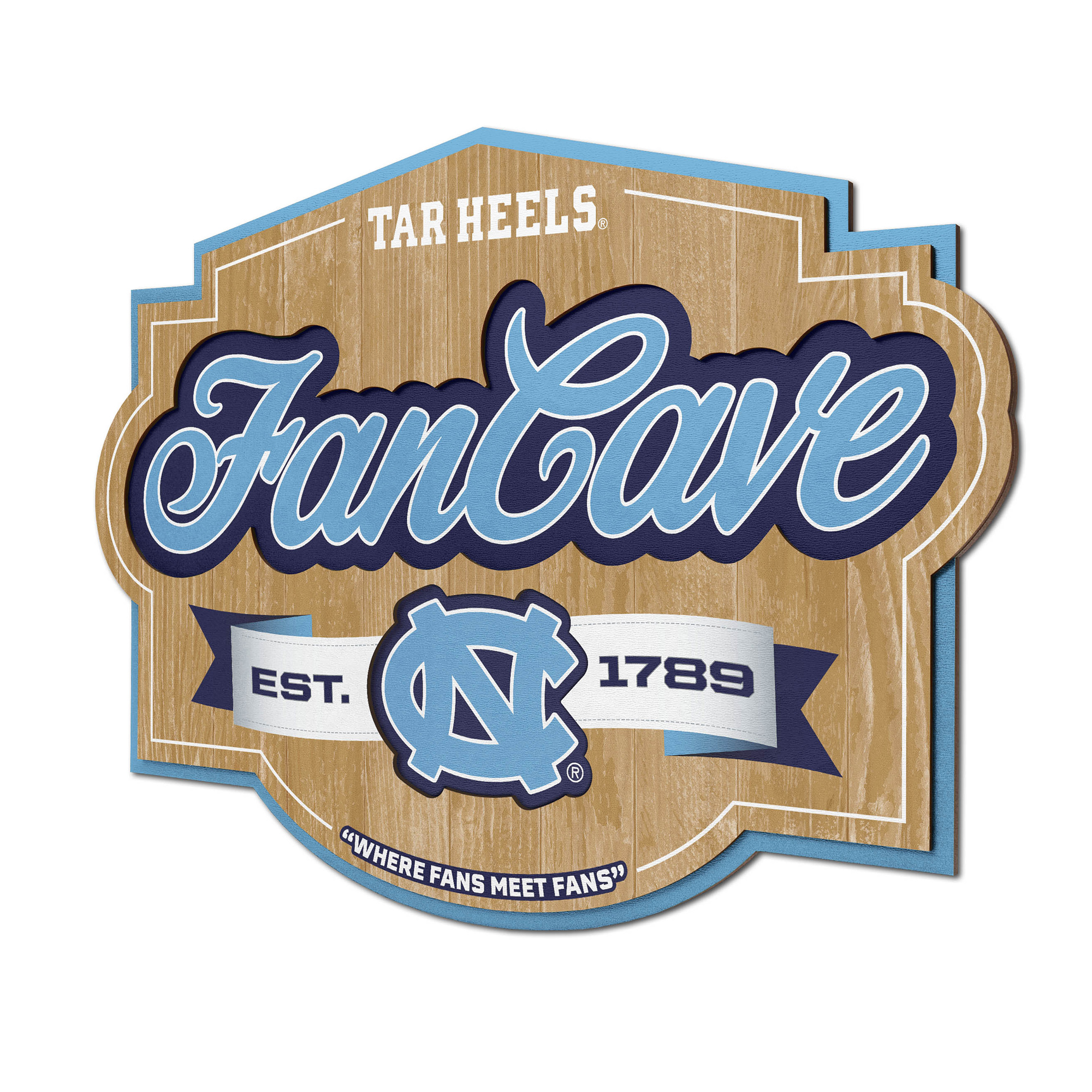 Fanpoint North Carolina Tar Heels 12.5" x 17" Fan Cave Sign