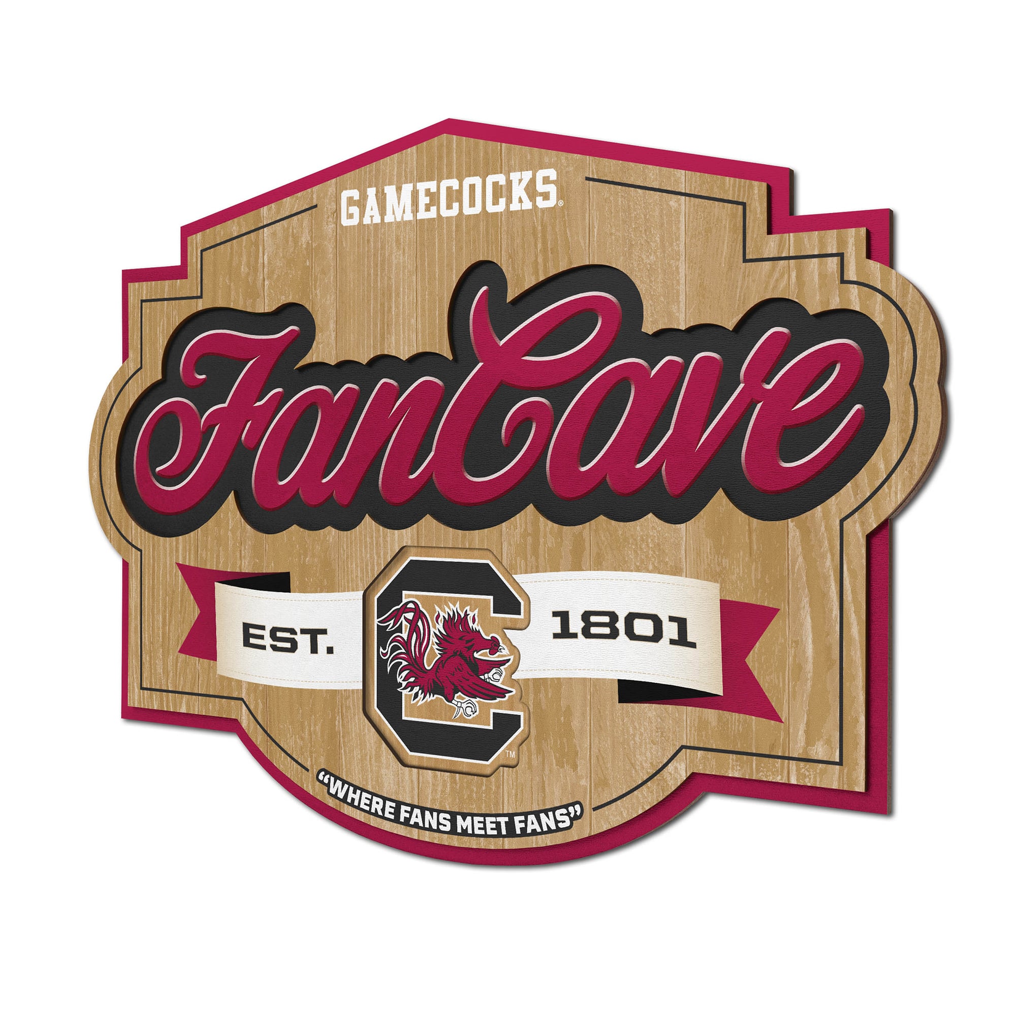 IDNA South Carolina Gamecocks 12.5" x 17" Fan Cave Sign