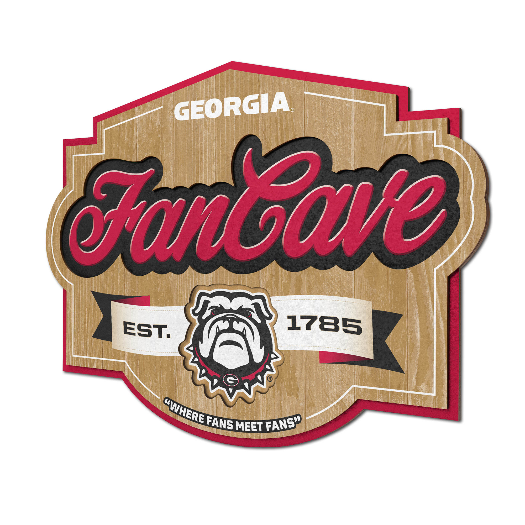 Fanpoint Georgia Bulldogs 12.5" x 17" Fan Cave Sign