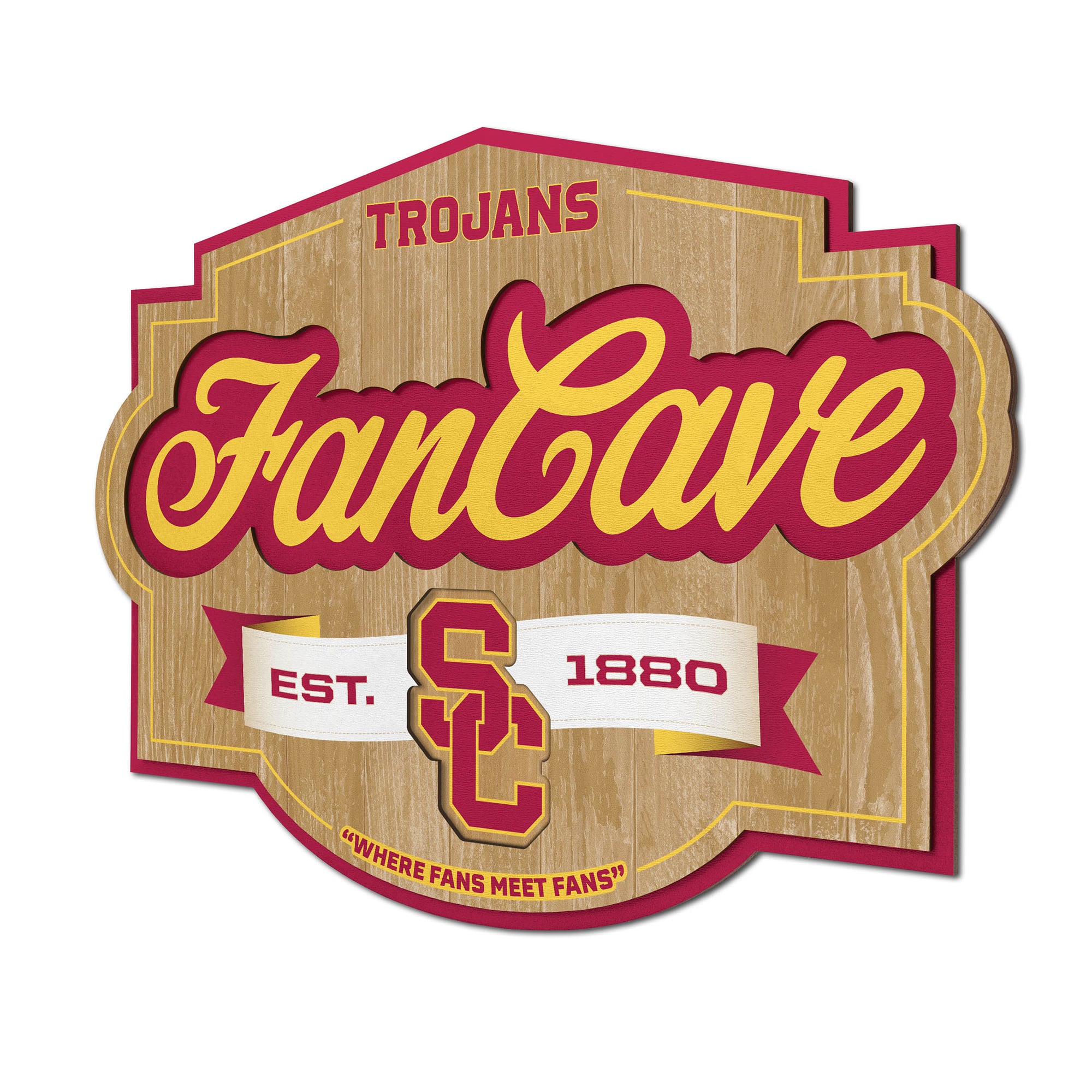 IDNA USC Trojans 12.5" x 17" Fan Cave Sign