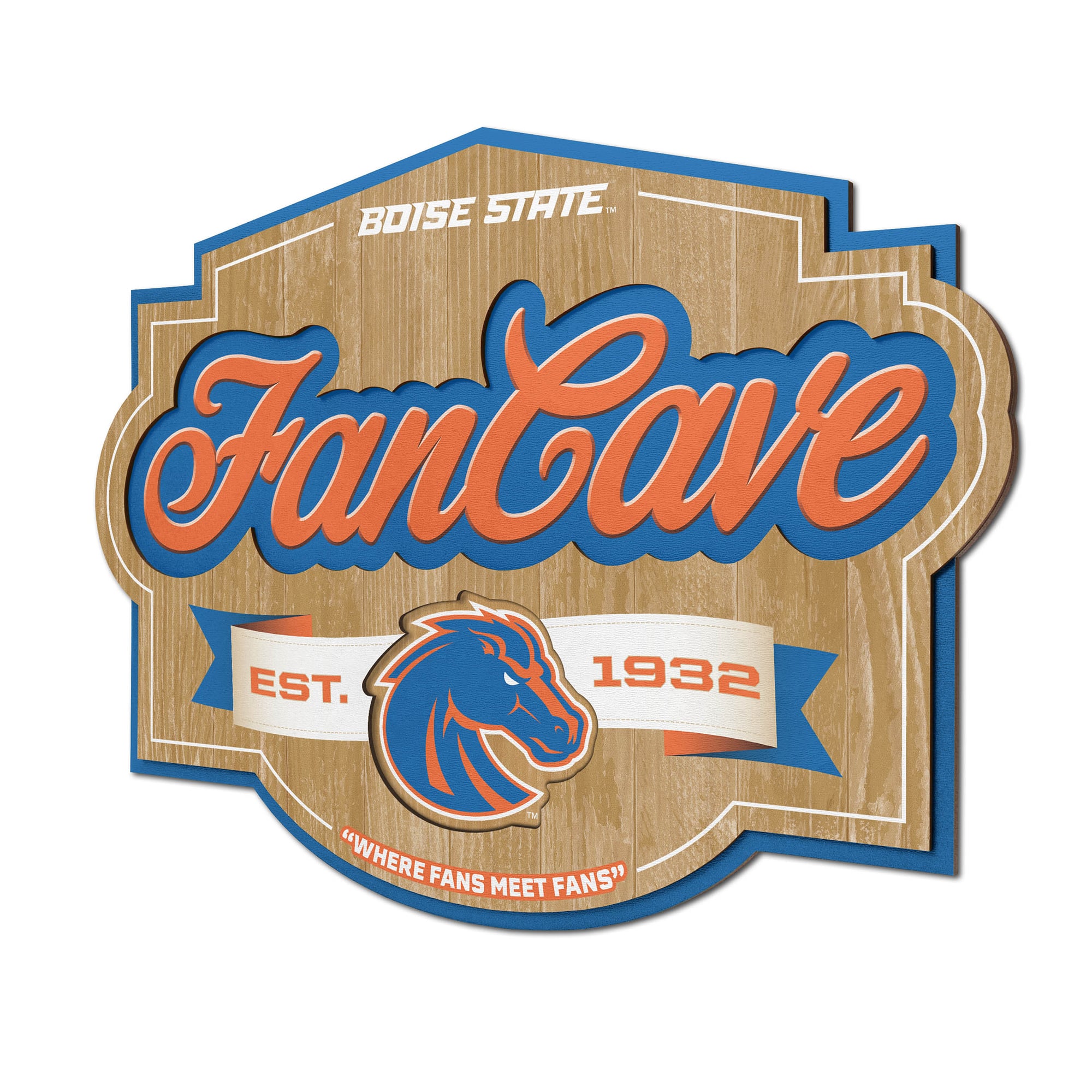 IDNA Boise State Broncos 12.5" x 17" Fan Cave Sign