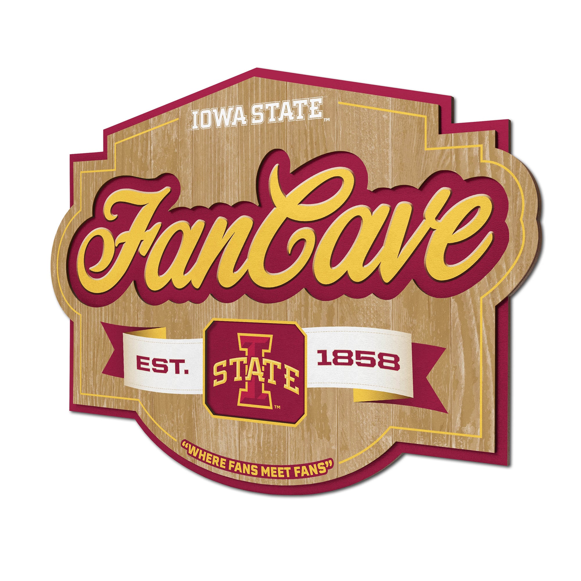 IDNA Iowa State Cyclones 12.5" x 17" Fan Cave Sign