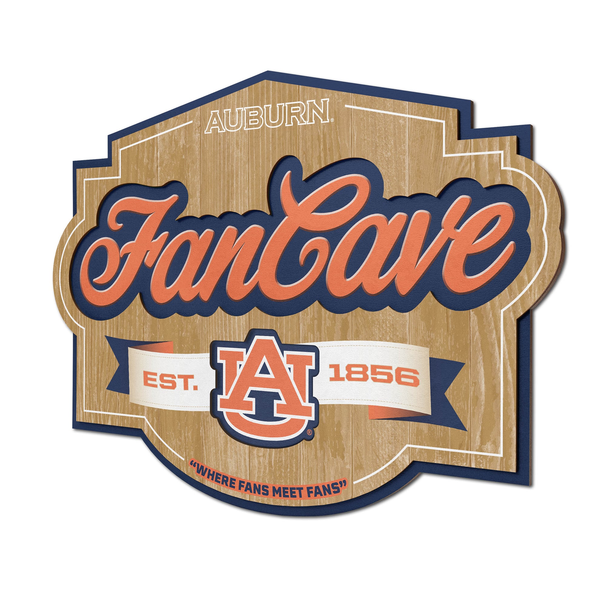 IDNA Auburn Tigers 12.5" x 17" Fan Cave Sign