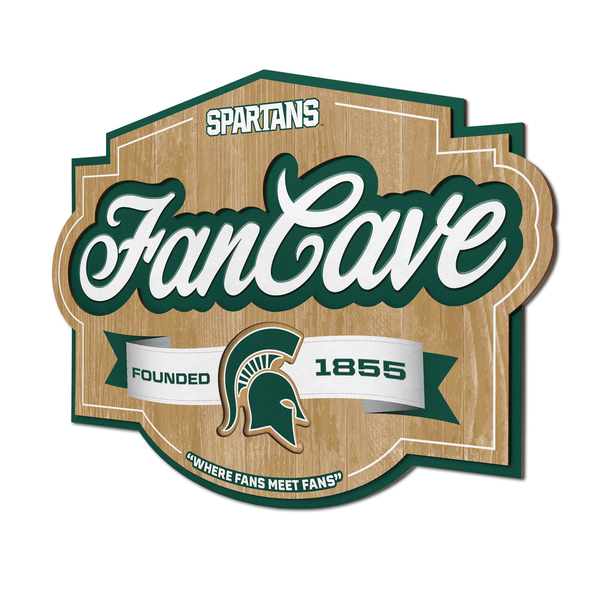 IDNA Michigan State Spartans 12.5" x 17" Fan Cave Sign