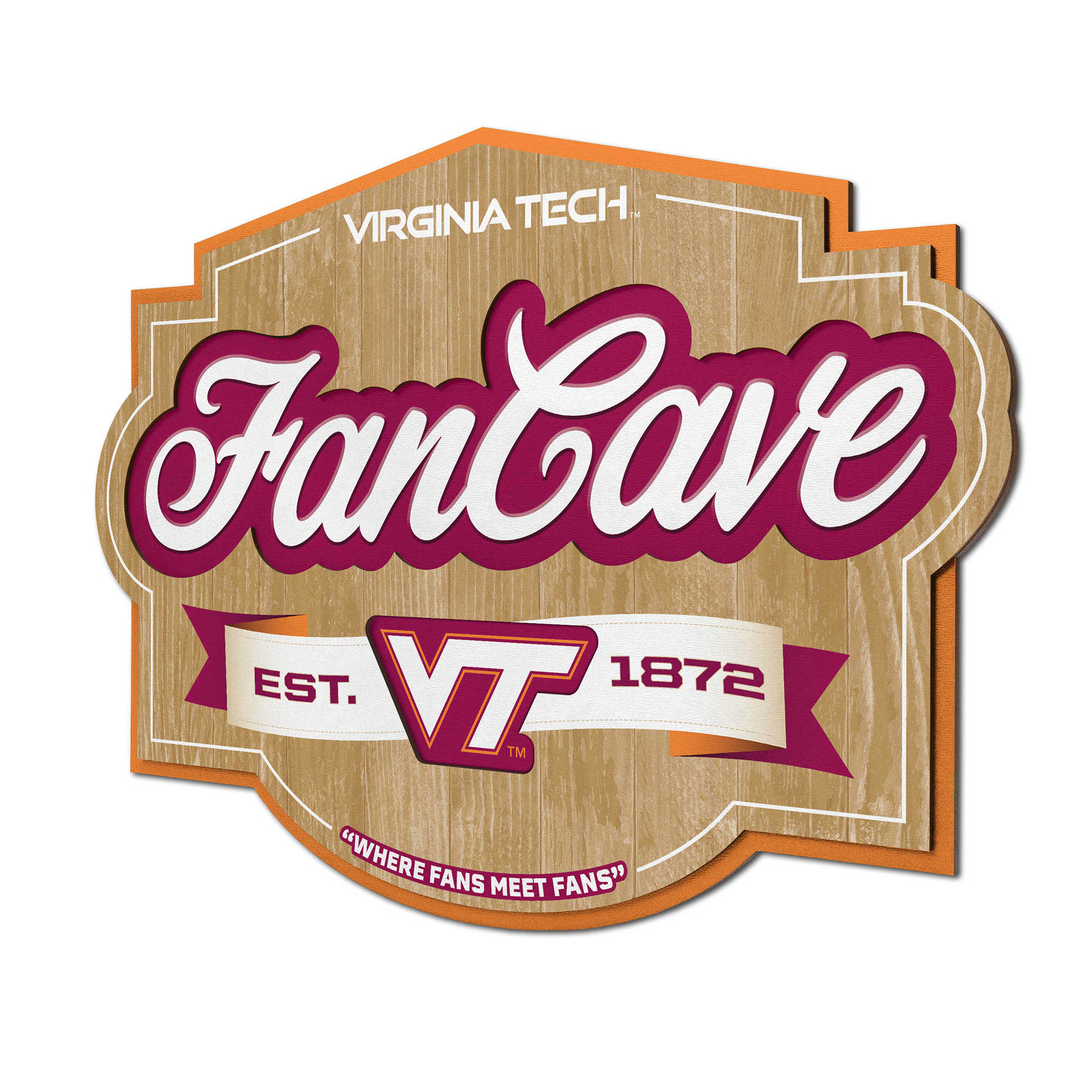Fanpoint Virginia Tech Hokies 12.5" x 17" Fan Cave Sign