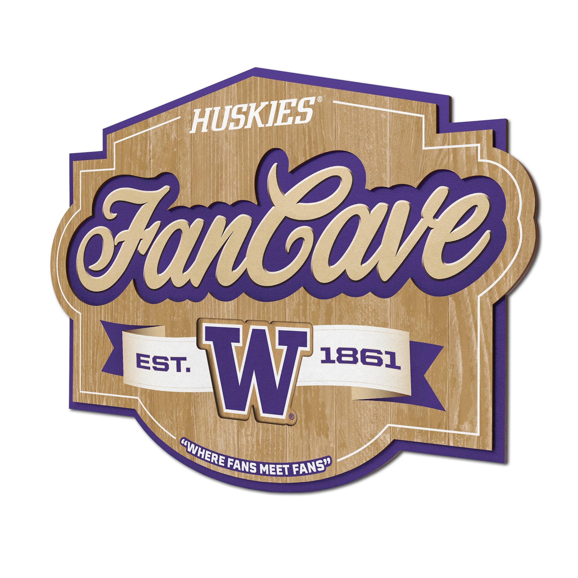 IDNA Washington Huskies 12.5" x 17" Fan Cave Sign