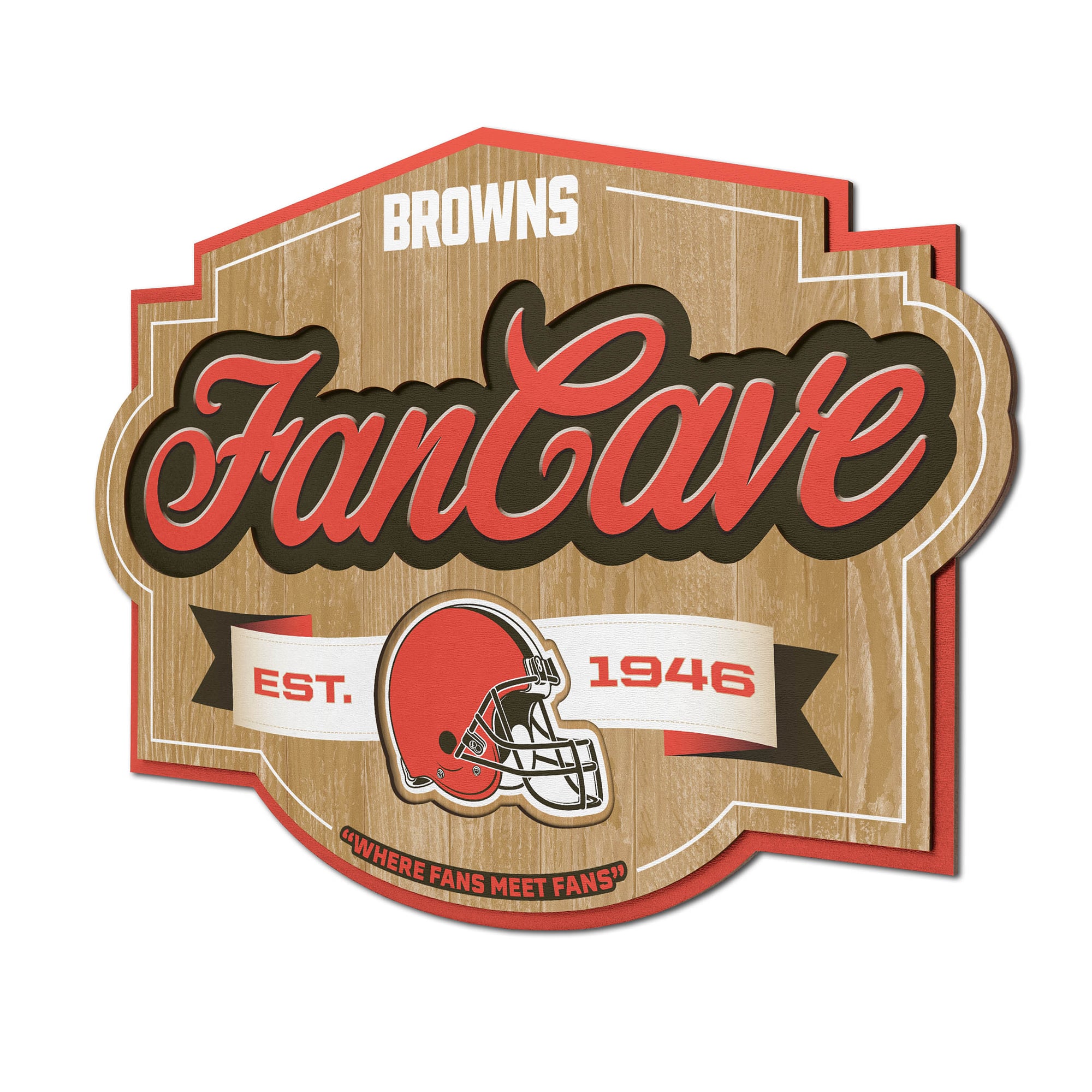 IDNA Cleveland Browns 12.5" x 17" Fan Cave Sign