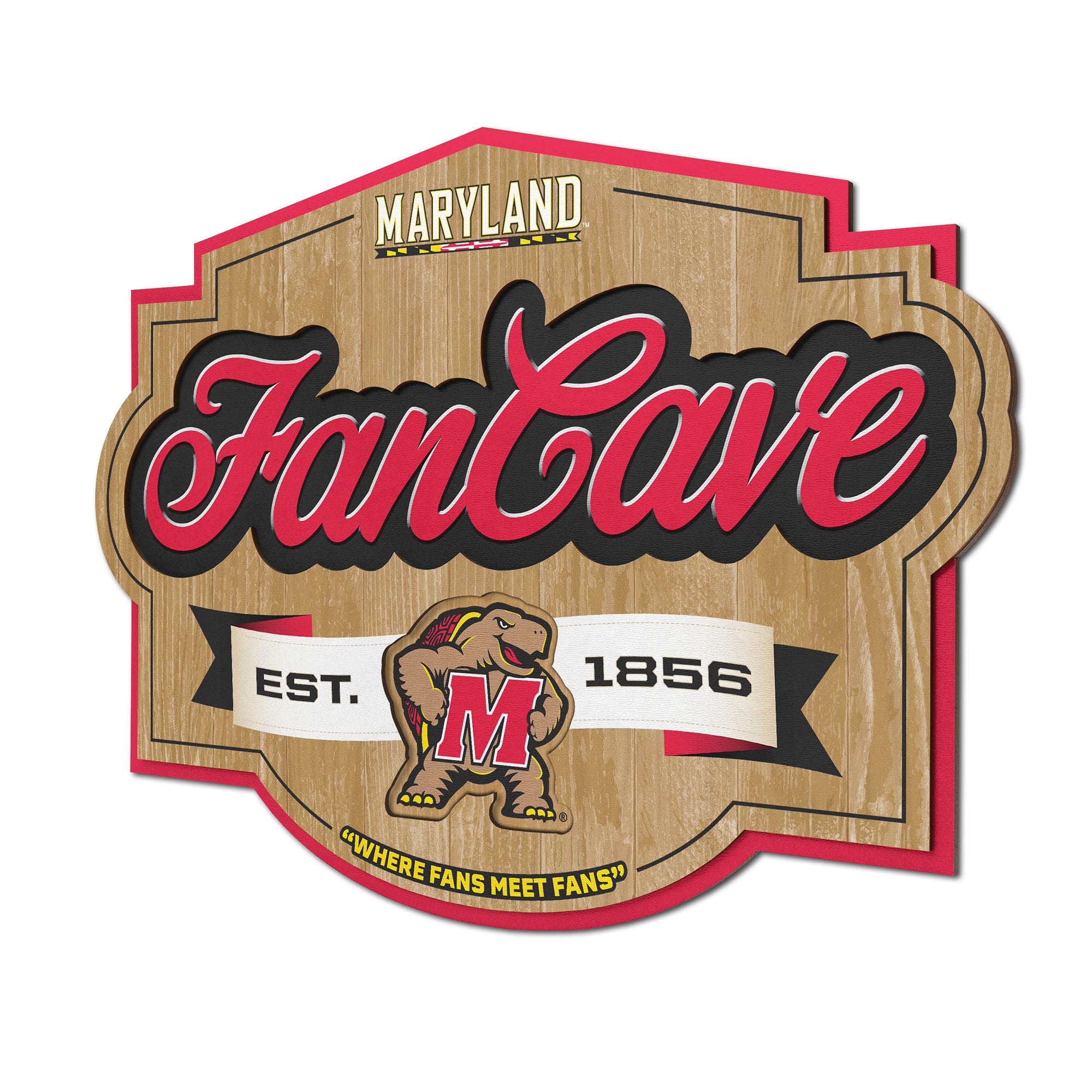 IDNA Maryland Terrapins 12.5" x 17" Fan Cave Sign