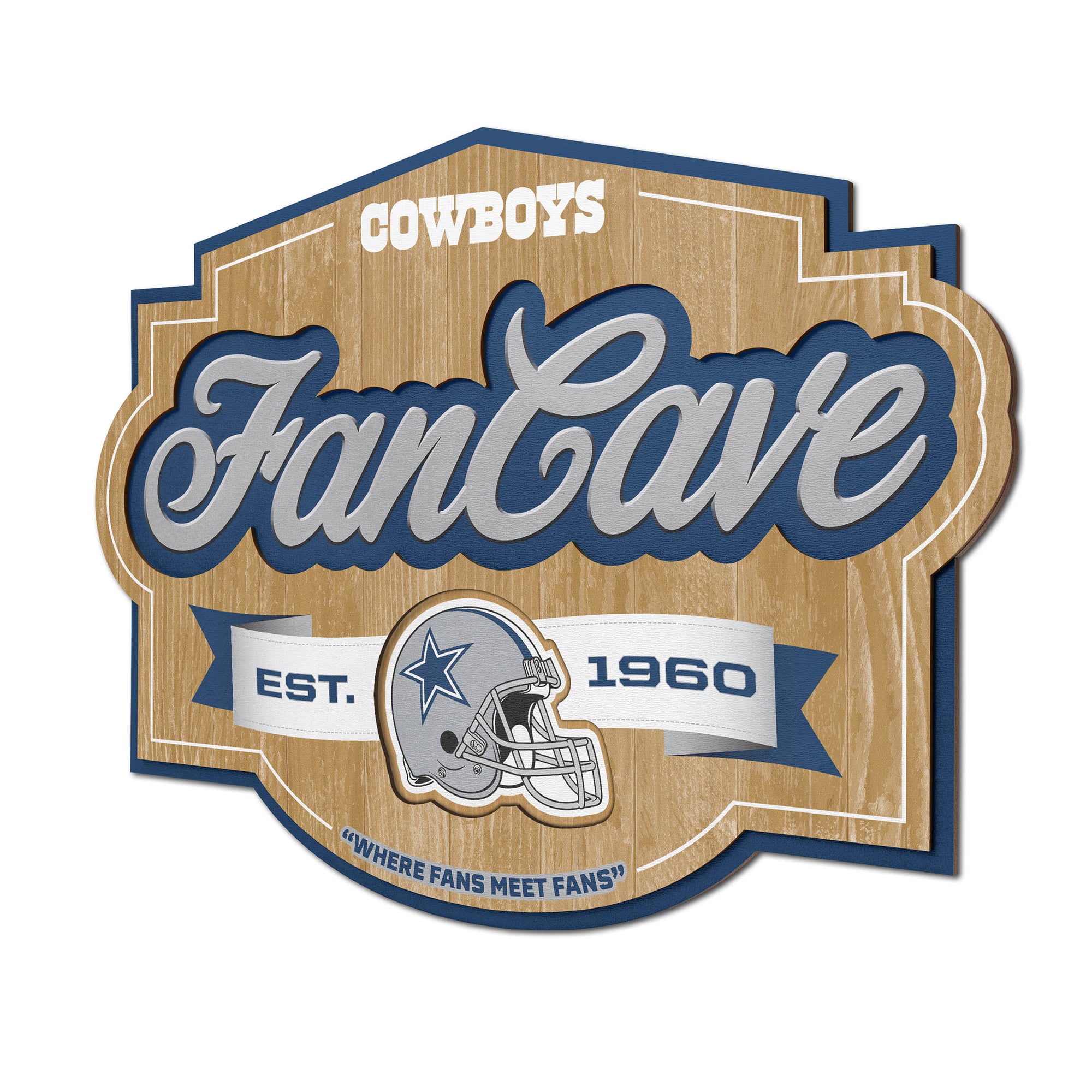 IDNA Dallas Cowboys 12.5" x 17" Fan Cave Sign