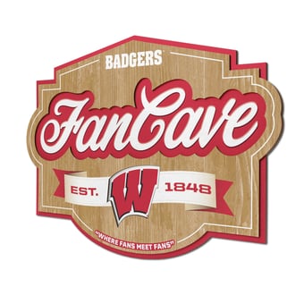 IDNA Wisconsin Badgers 12.5" x 17" Fan Cave Sign