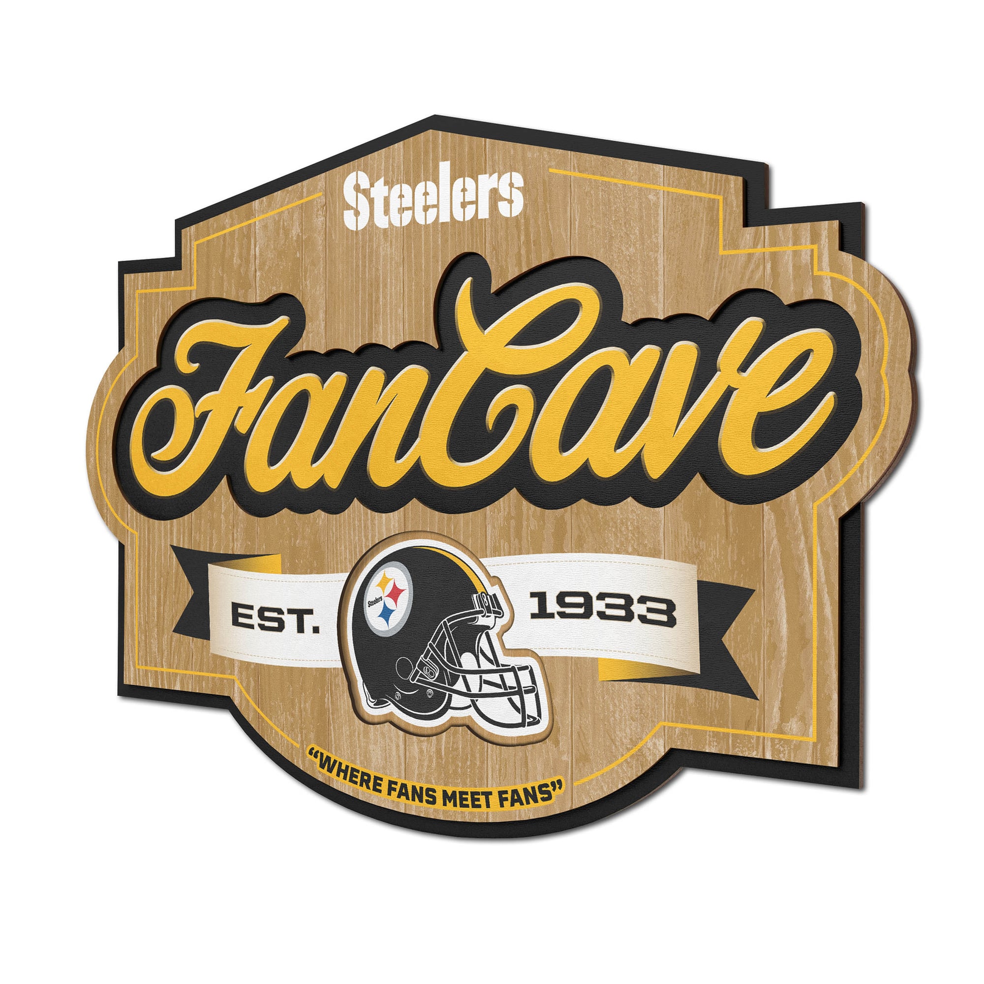 IDNA Pittsburgh Steelers 12.5" x 17" Fan Cave Sign