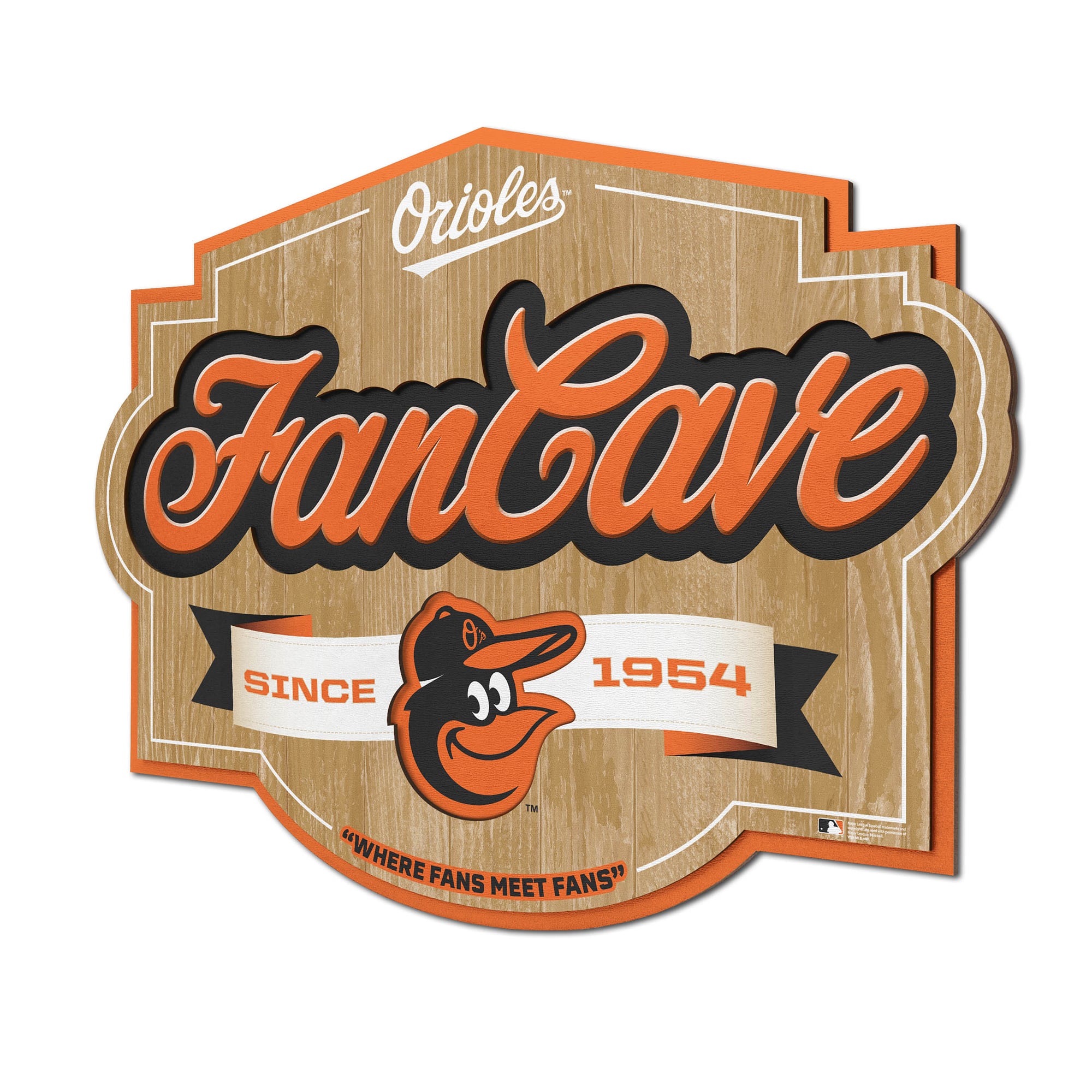 IDNA Baltimore Orioles 12.5" x 17" Fan Cave Sign