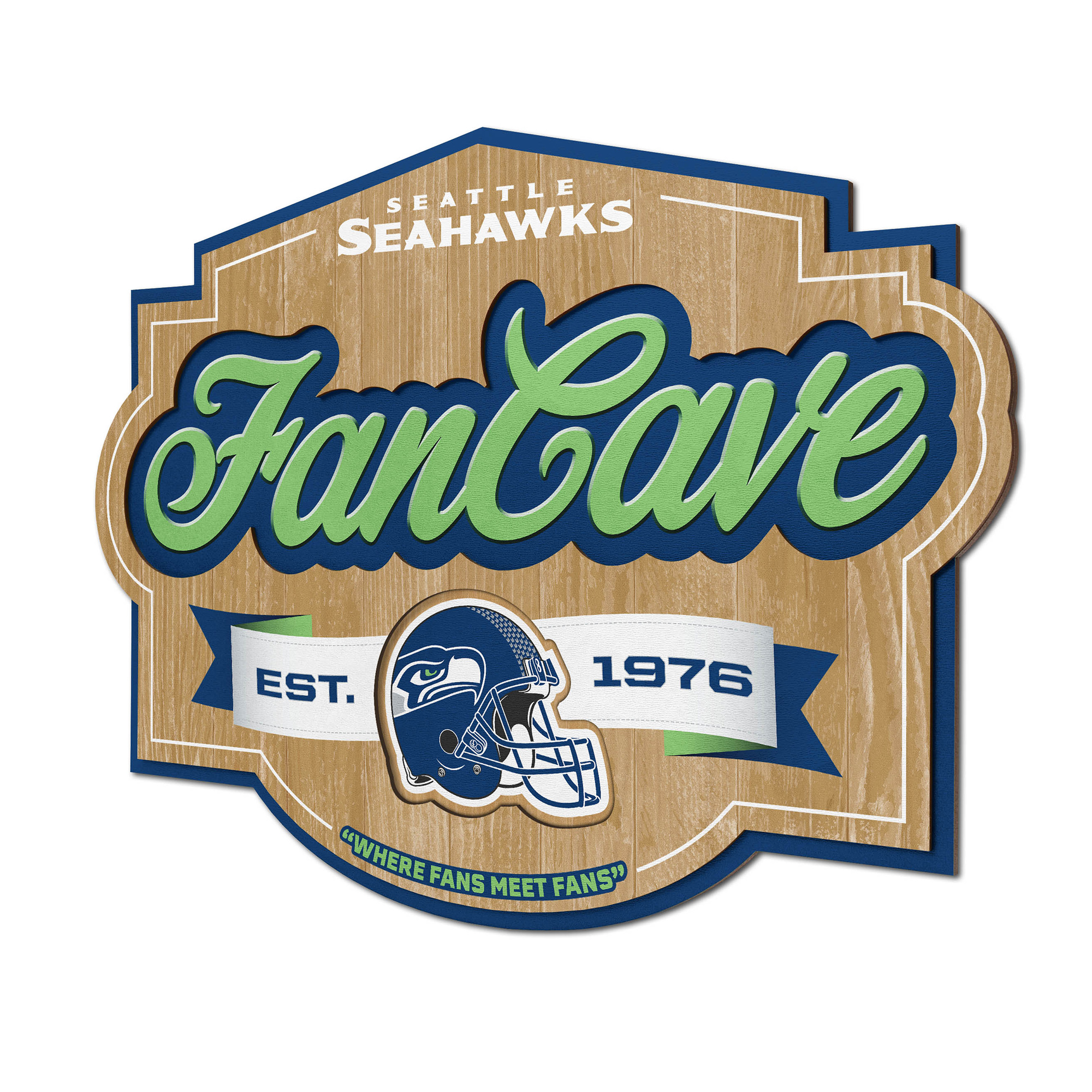 Fanpoint Seattle Seahawks 12.5" x 17" Fan Cave Sign