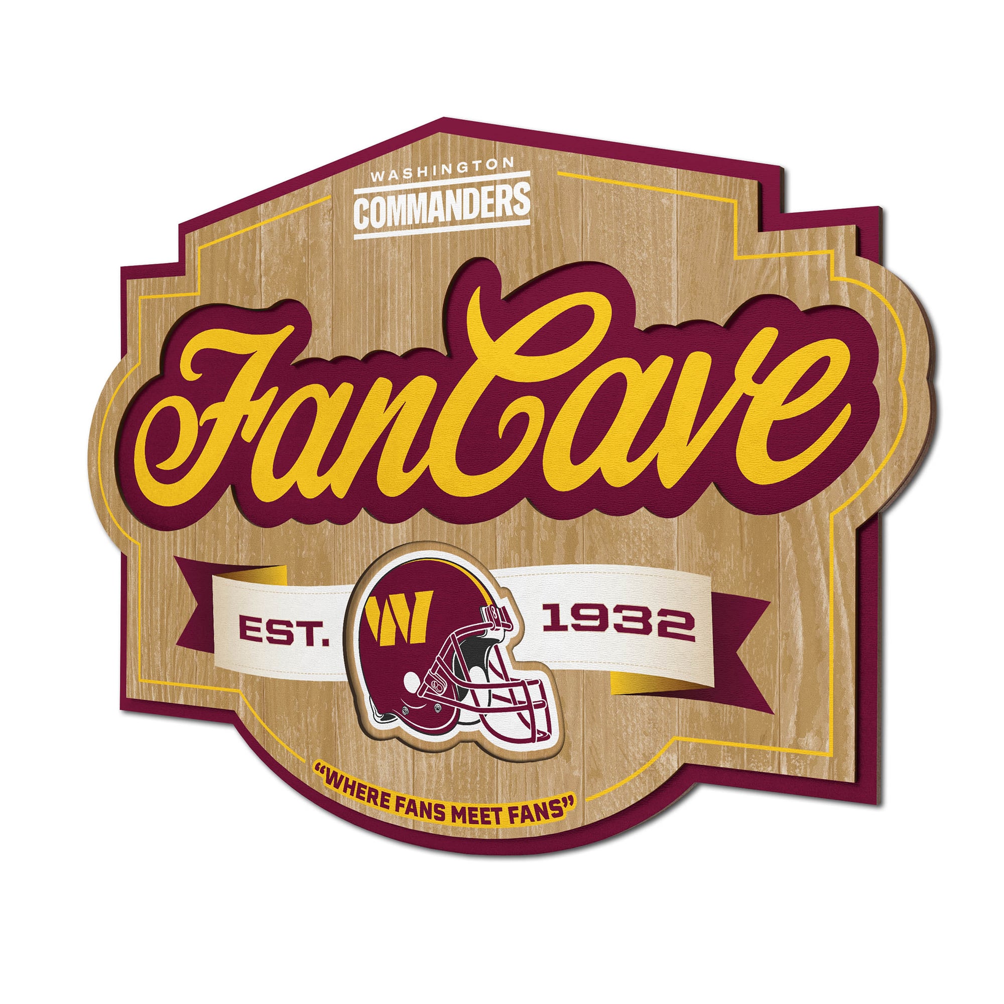 IDNA Washington Commanders 12.5" x 17" Fan Cave Sign
