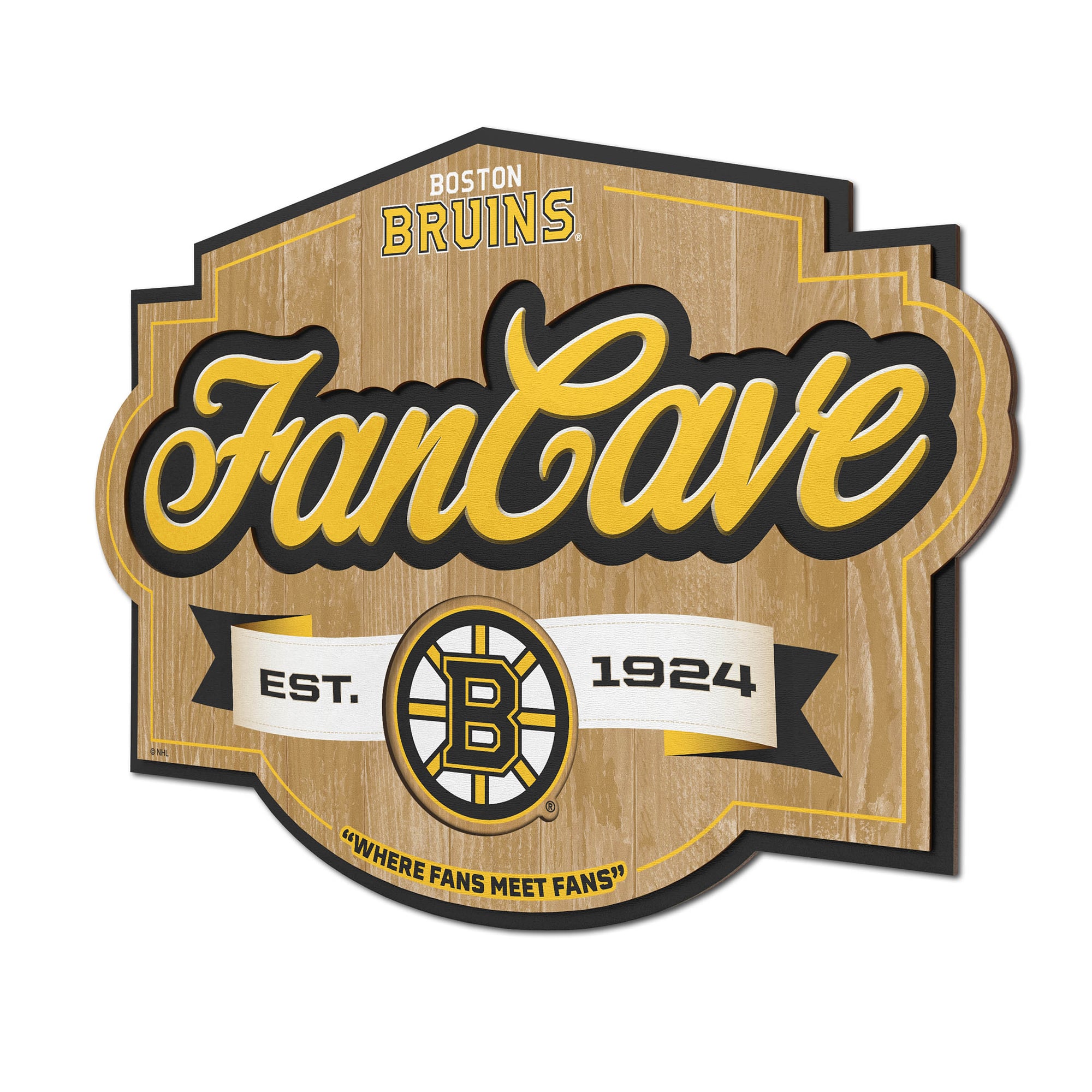 IDNA Boston Bruins 12.5" x 17" Fan Cave Sign