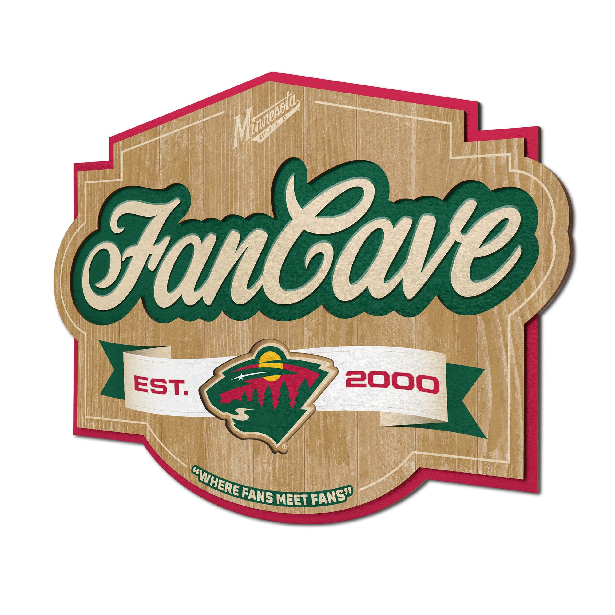 IDNA Minnesota Wild 12.5" x 17" Fan Cave Sign