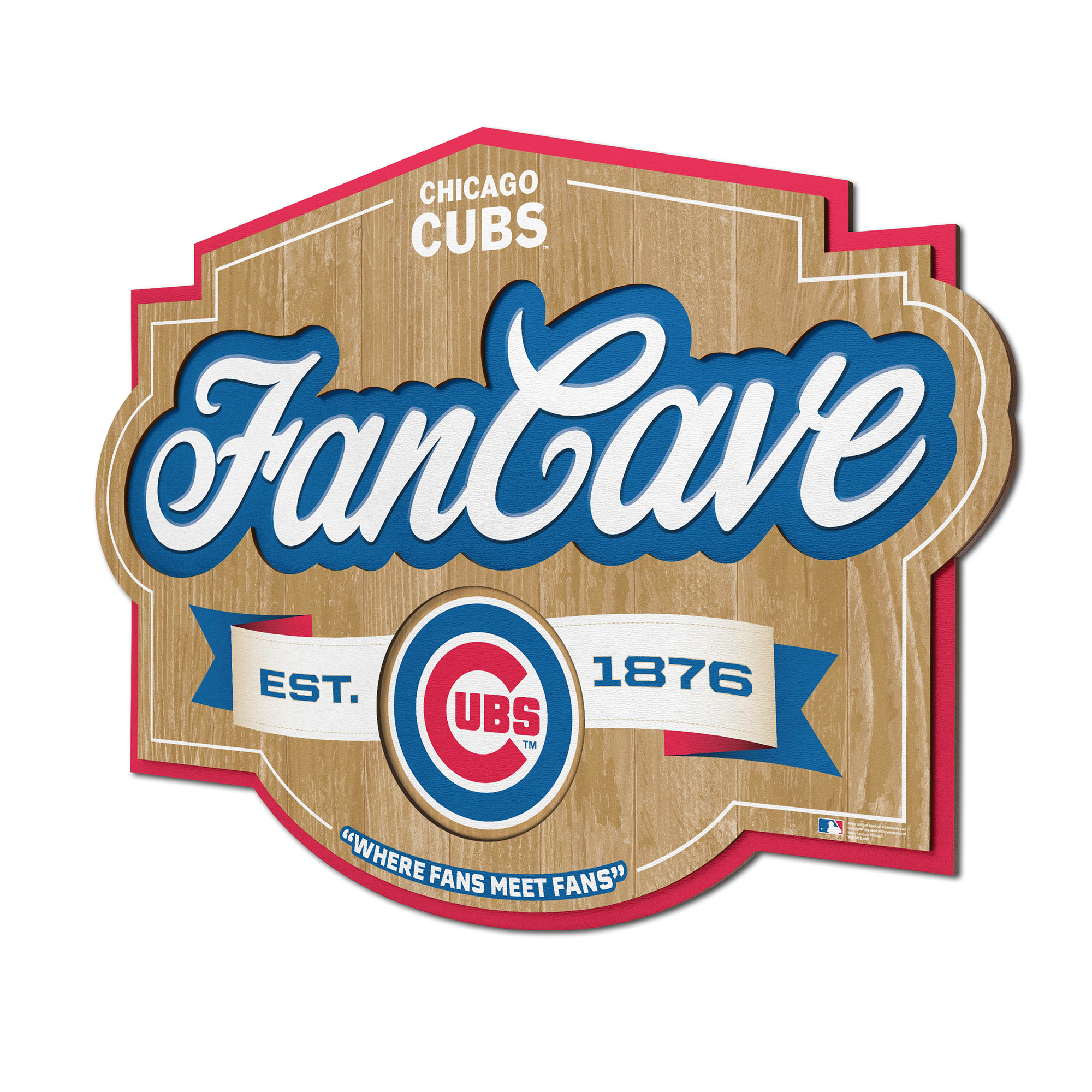 Fanpoint Chicago Cubs 12.5" x 17" Fan Cave Sign