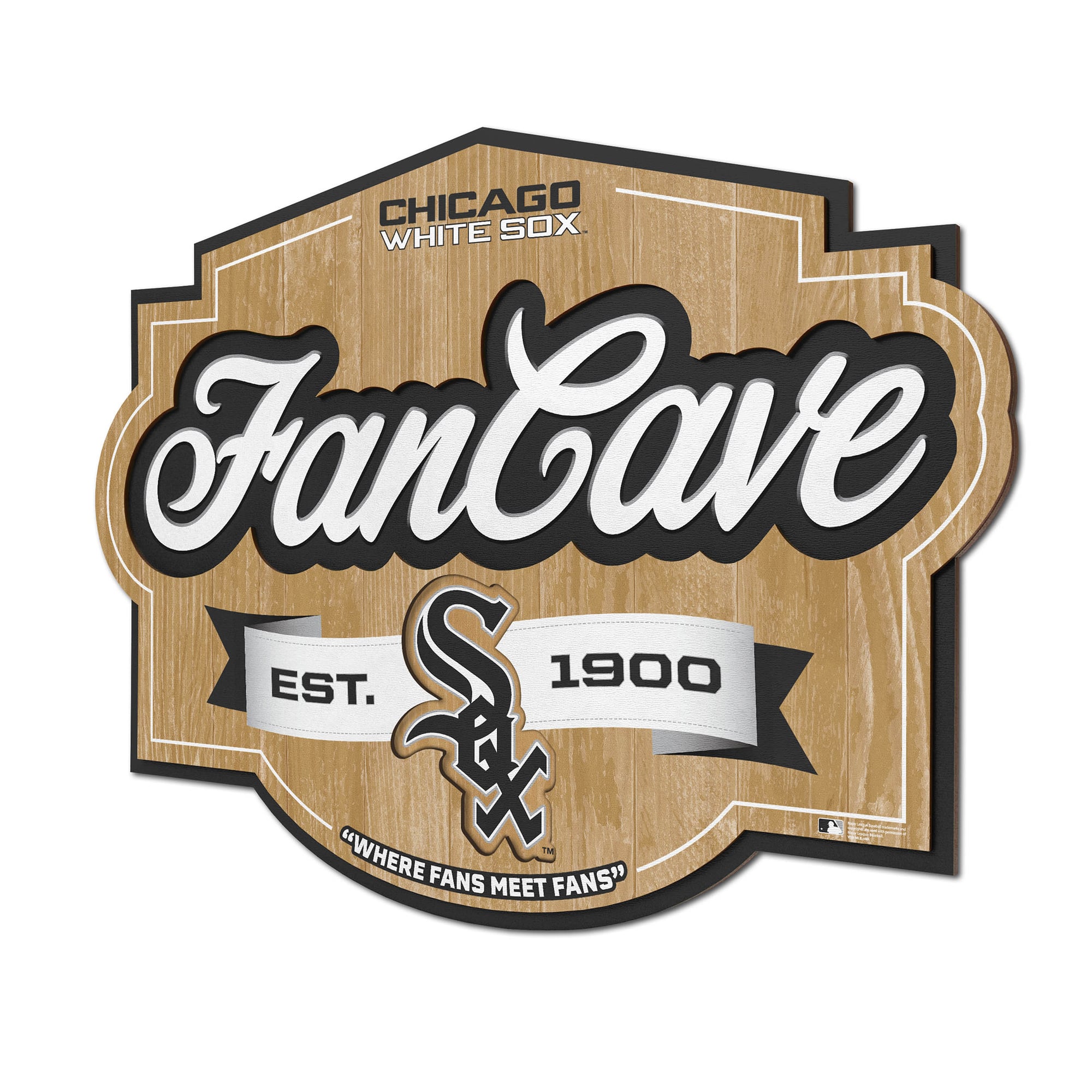 IDNA Chicago White Sox 12.5" x 17" Fan Cave Sign