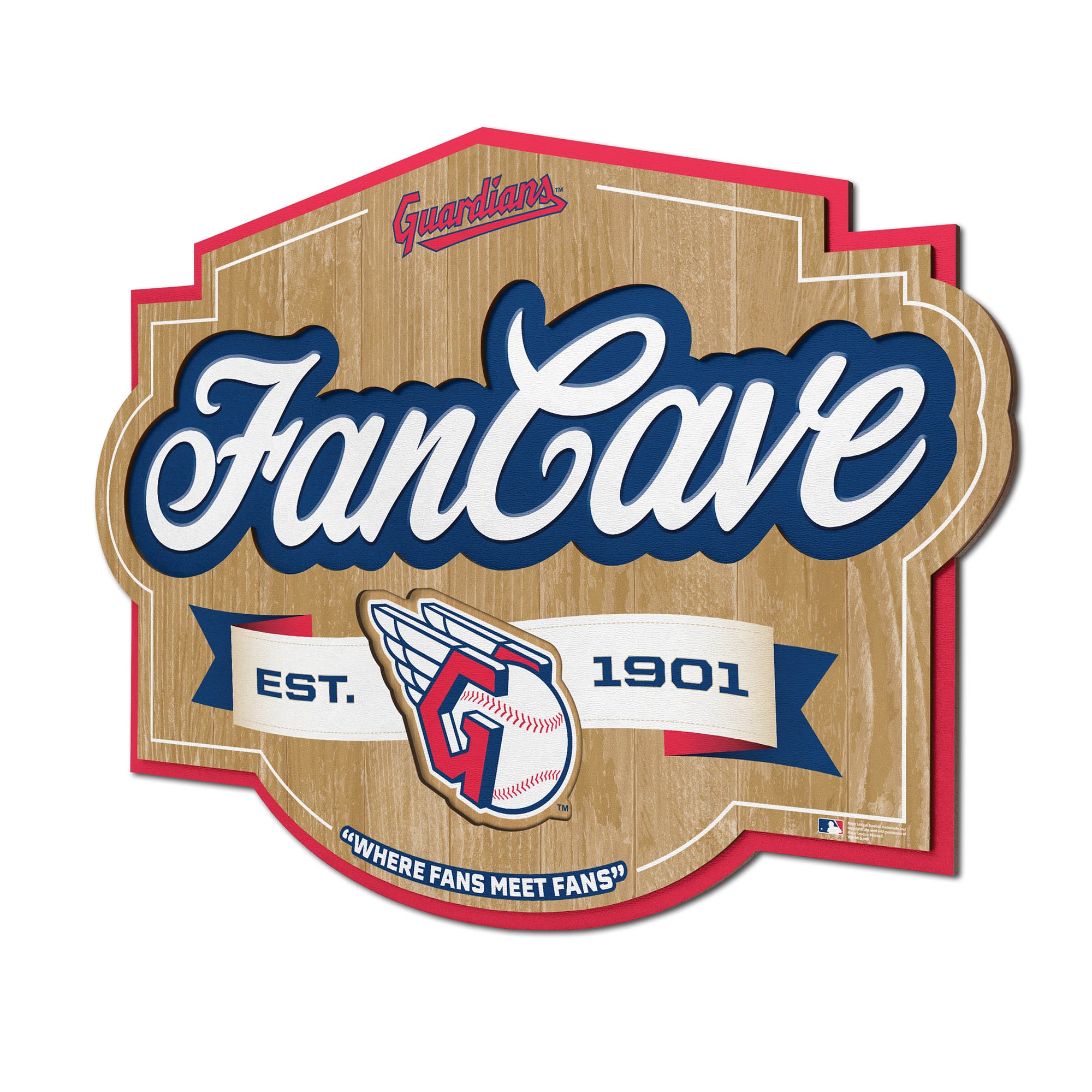 IDNA Cleveland Guardians 12.5" x 17" Fan Cave Sign