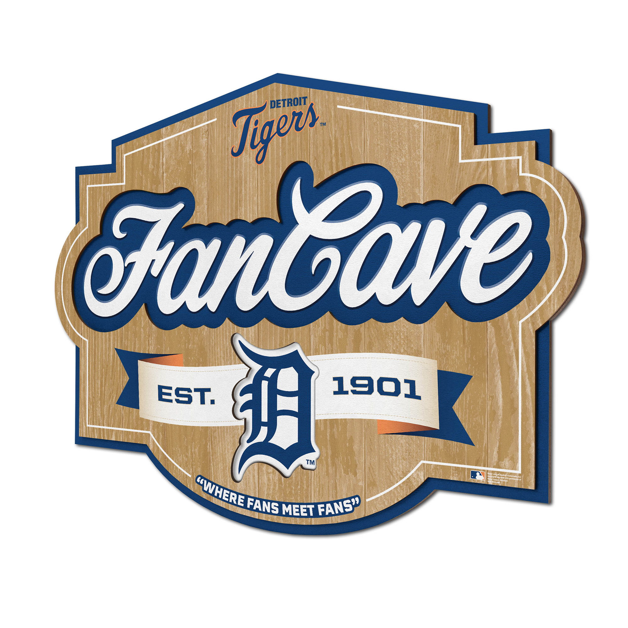 Fanpoint Detroit Tigers 12.5" x 17" Fan Cave Sign