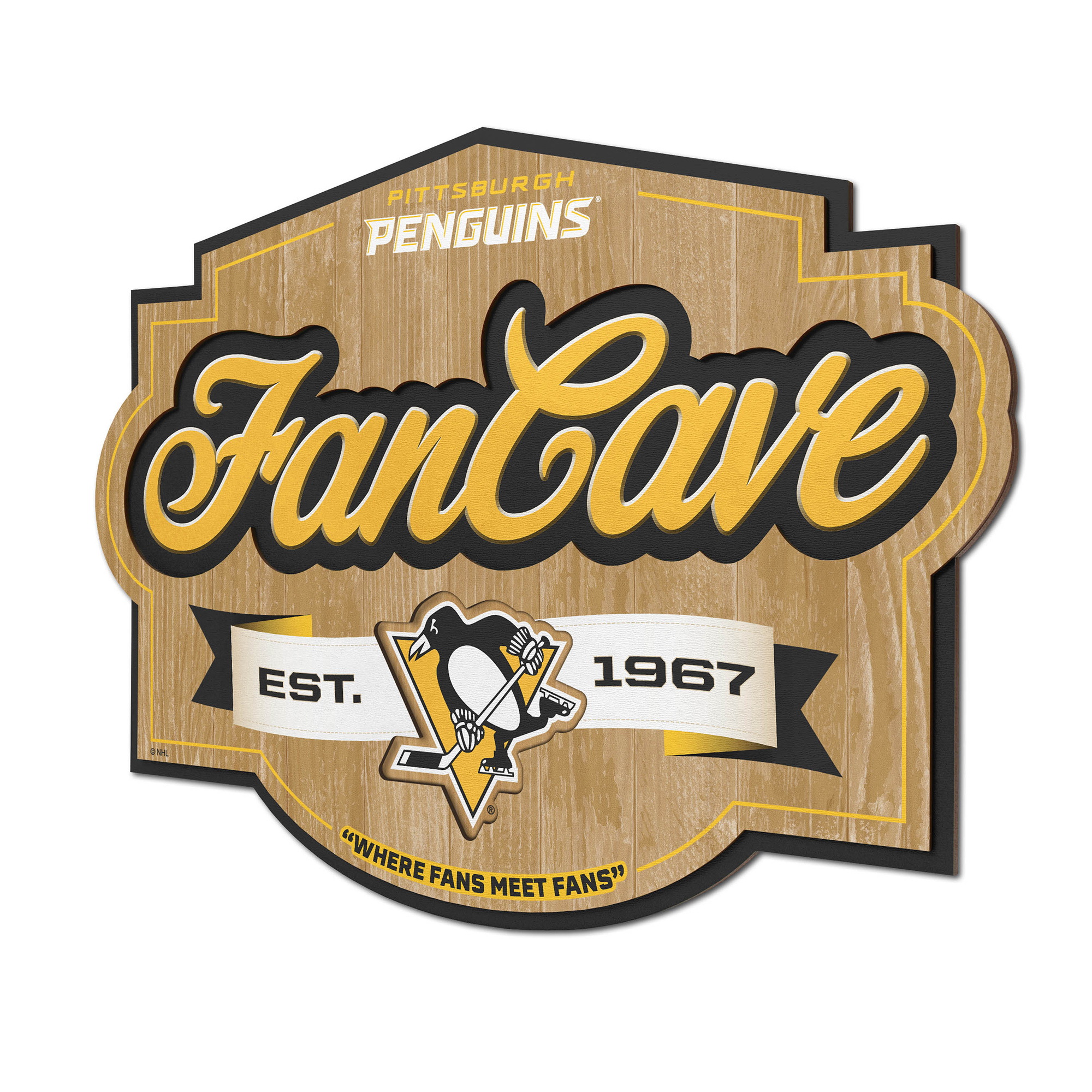 Fanpoint Pittsburgh Penguins 12.5" x 17" Fan Cave Sign