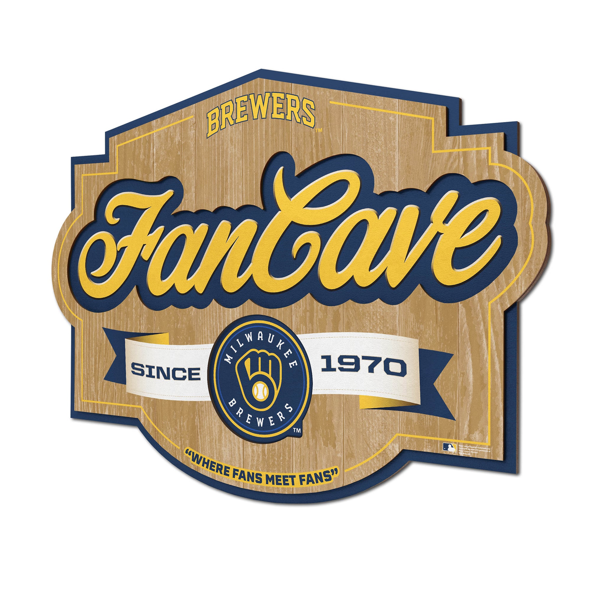 IDNA Milwaukee Brewers 12.5" x 17" Fan Cave Sign