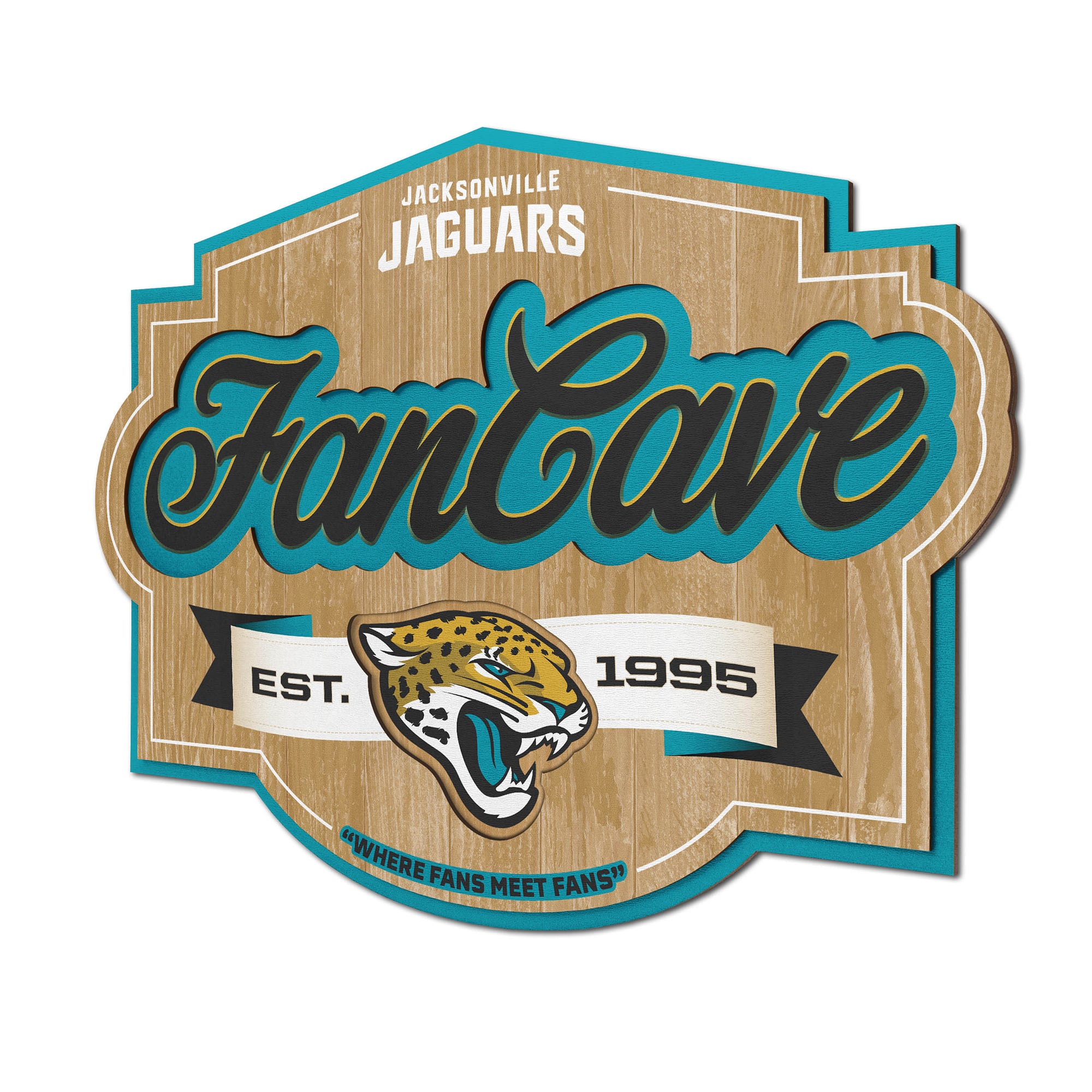 IDNA Jacksonville Jaguars 12.5" x 17" Fan Cave Sign
