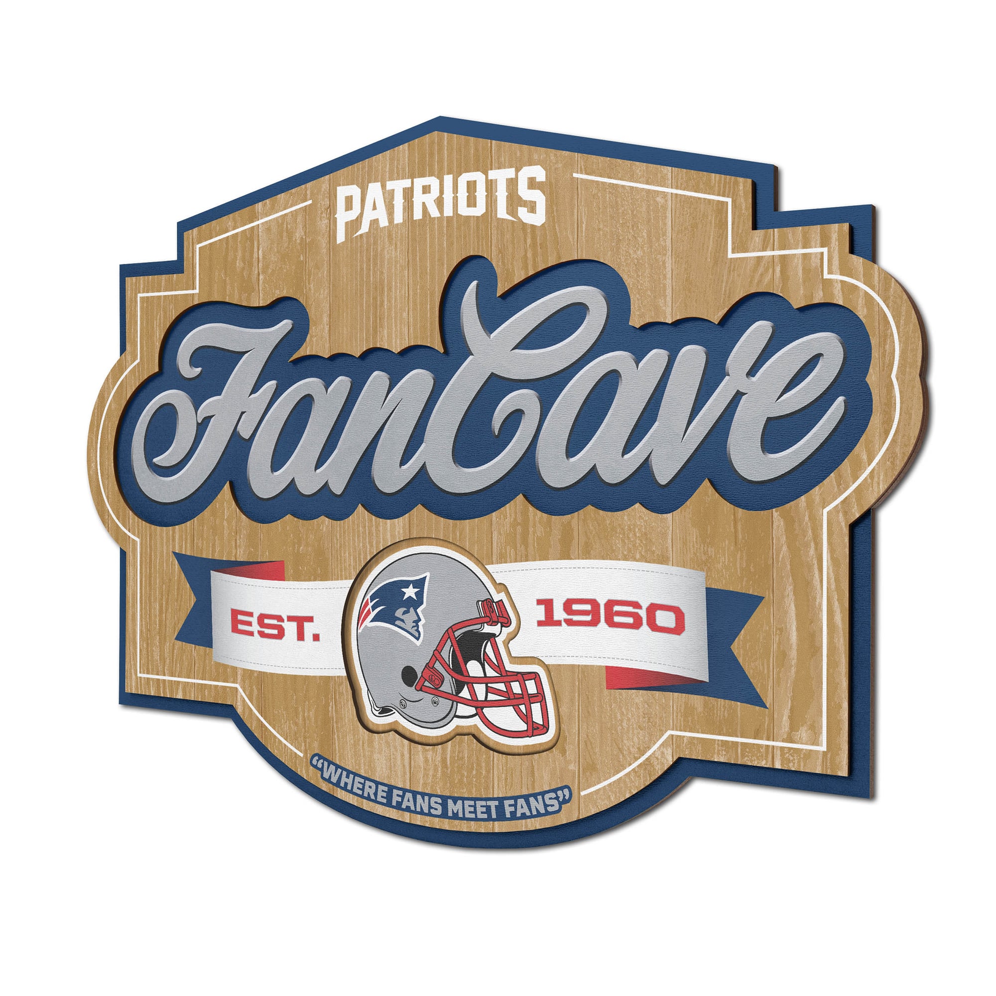 IDNA New England Patriots 12.5" x 17" Fan Cave Sign
