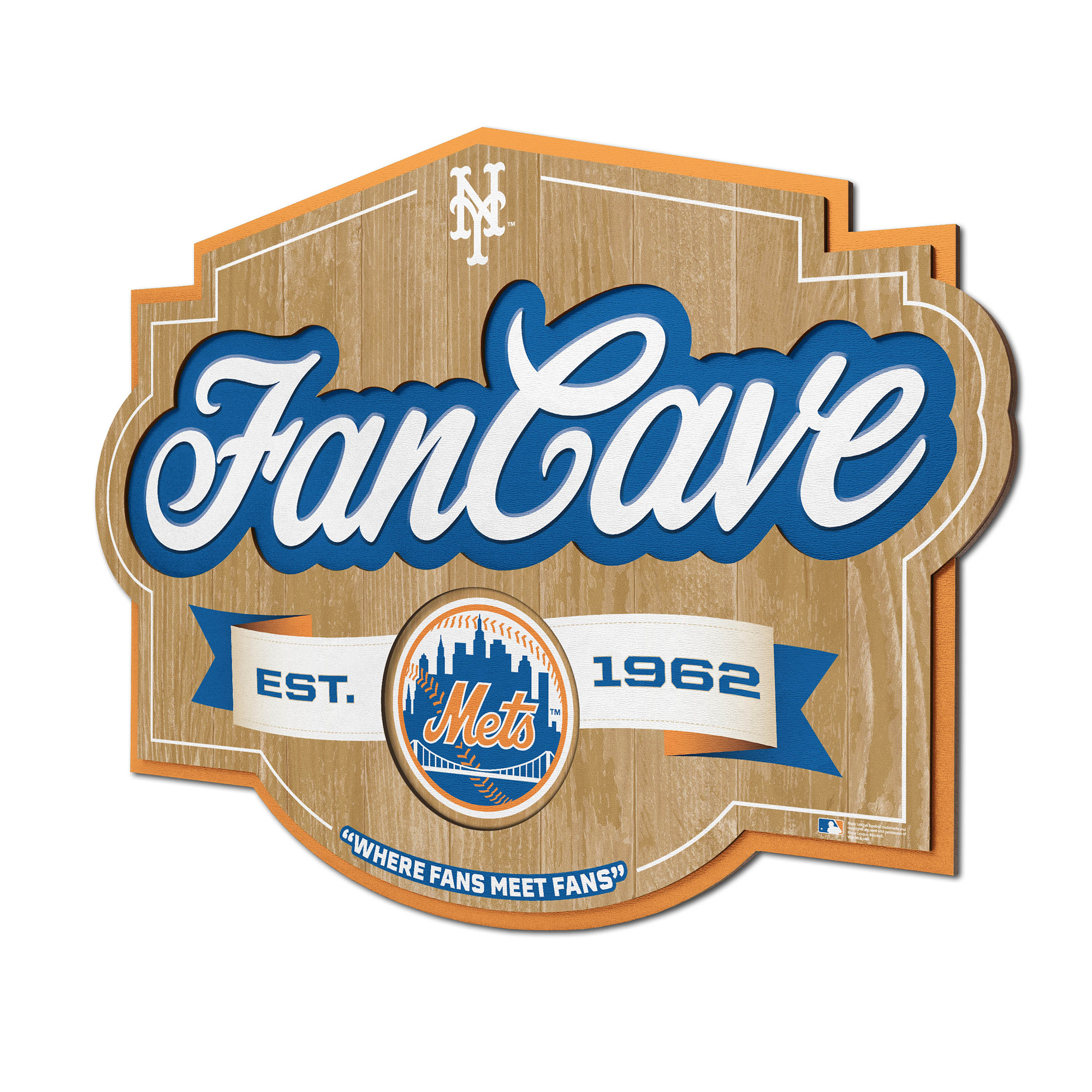 Fanpoint New York Mets 12.5" x 17" Fan Cave Sign