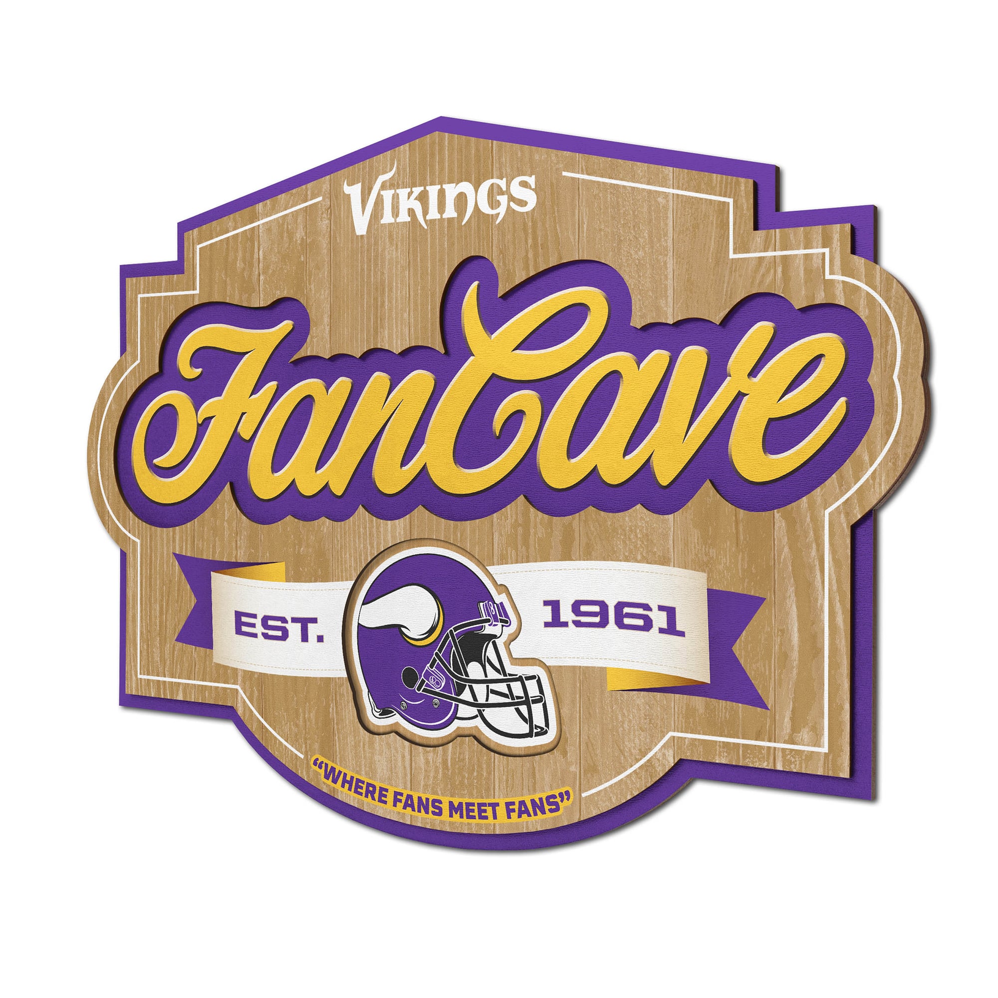 IDNA Minnesota Vikings 12.5" x 17" Fan Cave Sign