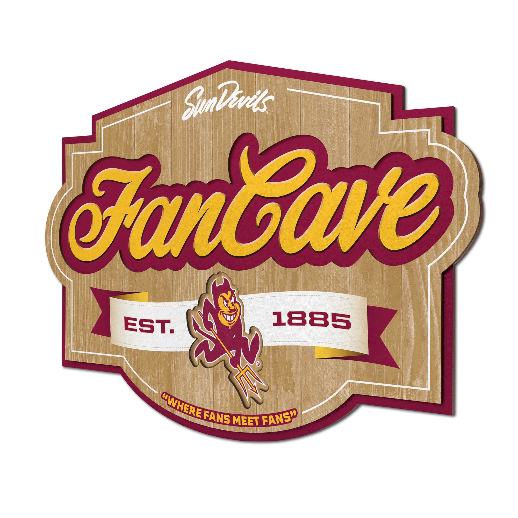 IDNA Arizona State Sun Devils 12.5" x 17" Fan Cave Sign