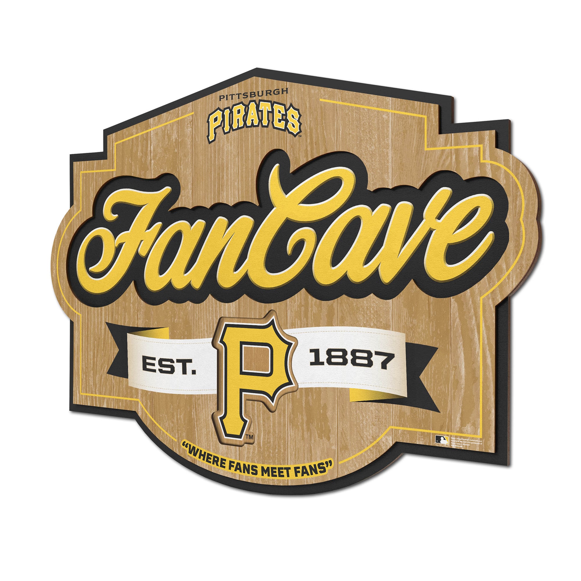 IDNA Pittsburgh Pirates 12.5" x 17" Fan Cave Sign