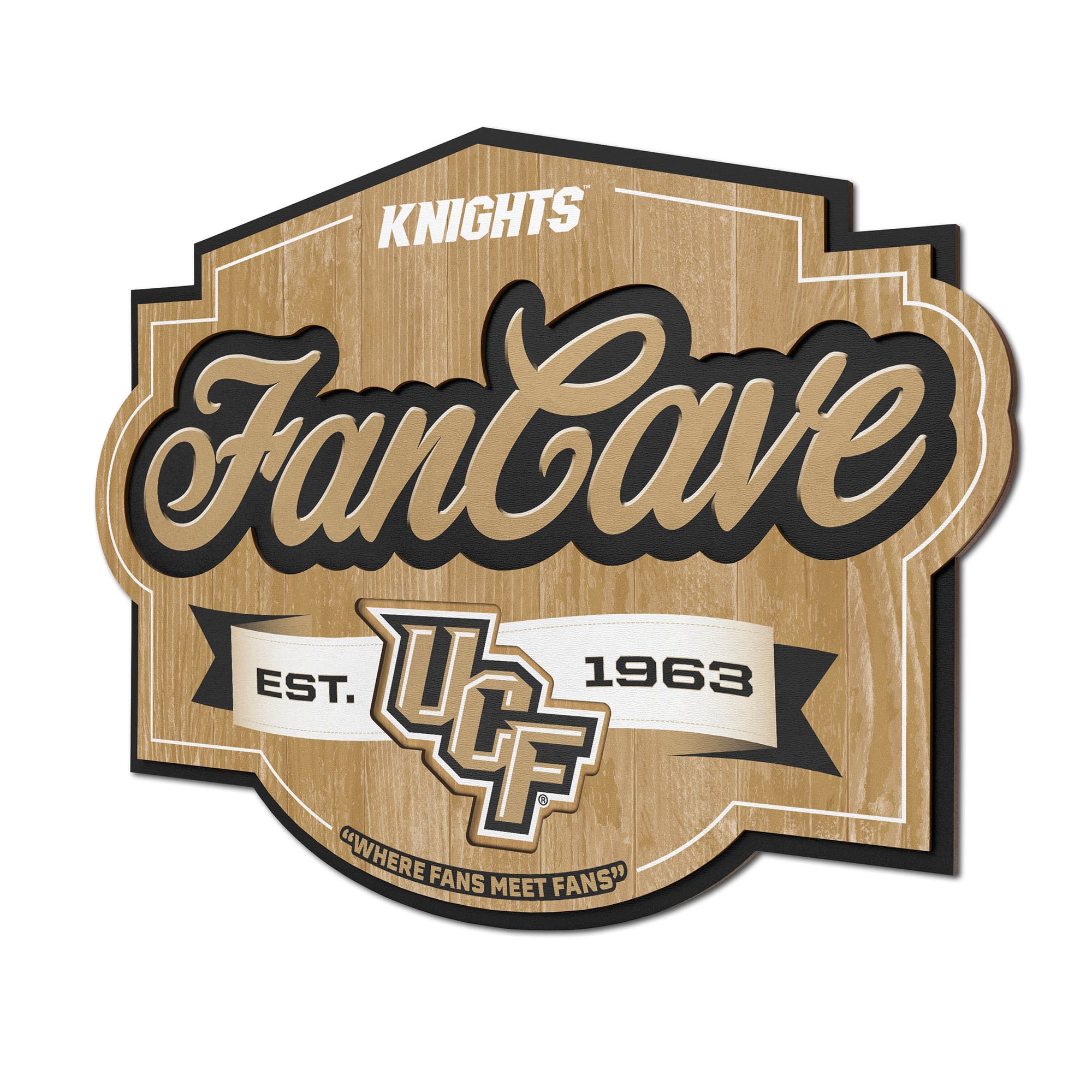 IDNA UCF Knights 12.5" x 17" Fan Cave Sign